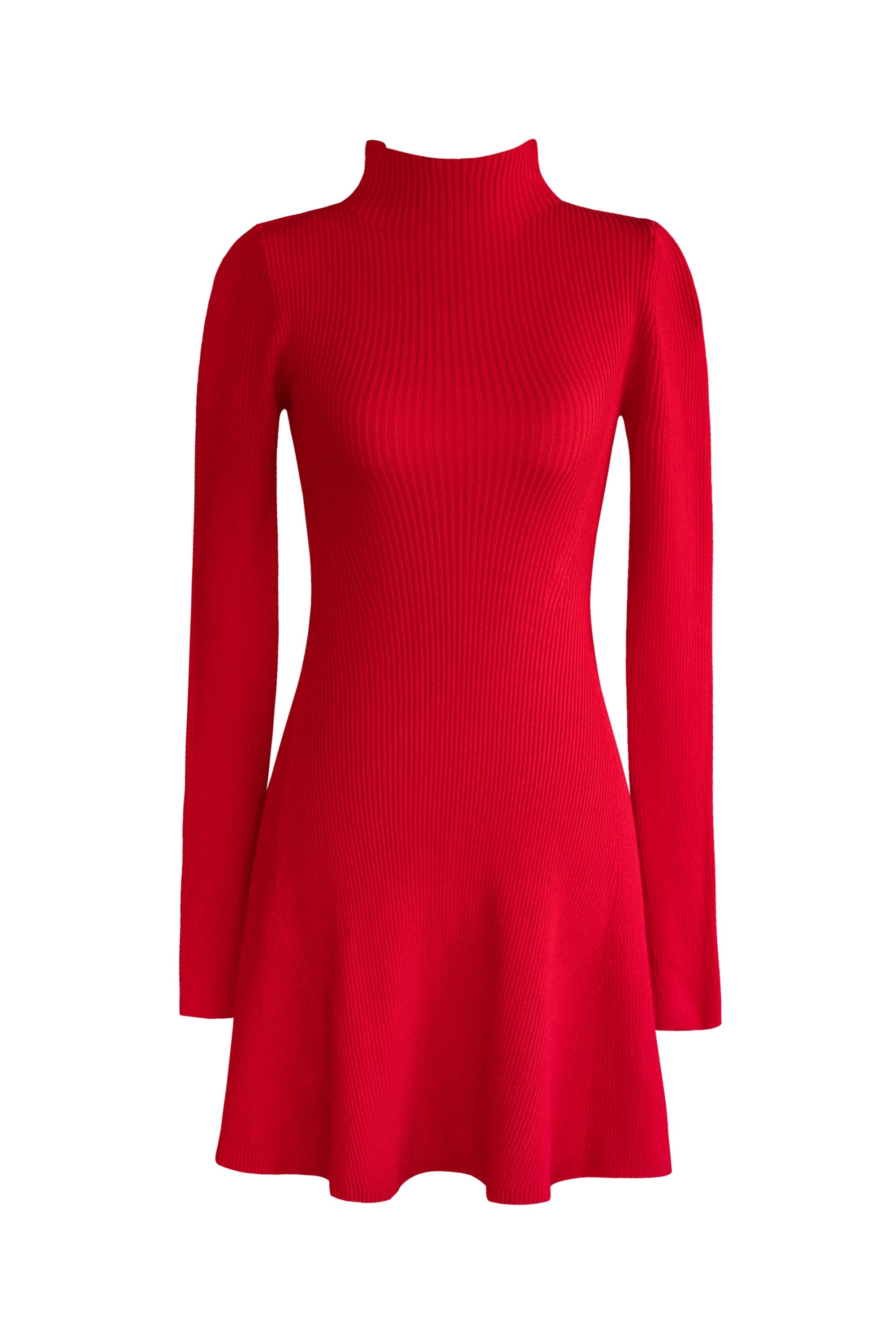 Lucy Red Mock Neck Dress