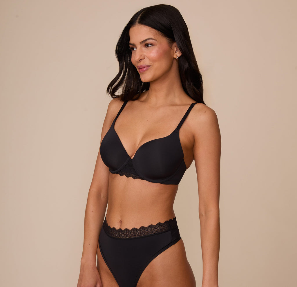 Base Lace T-Shirt Bra - Black