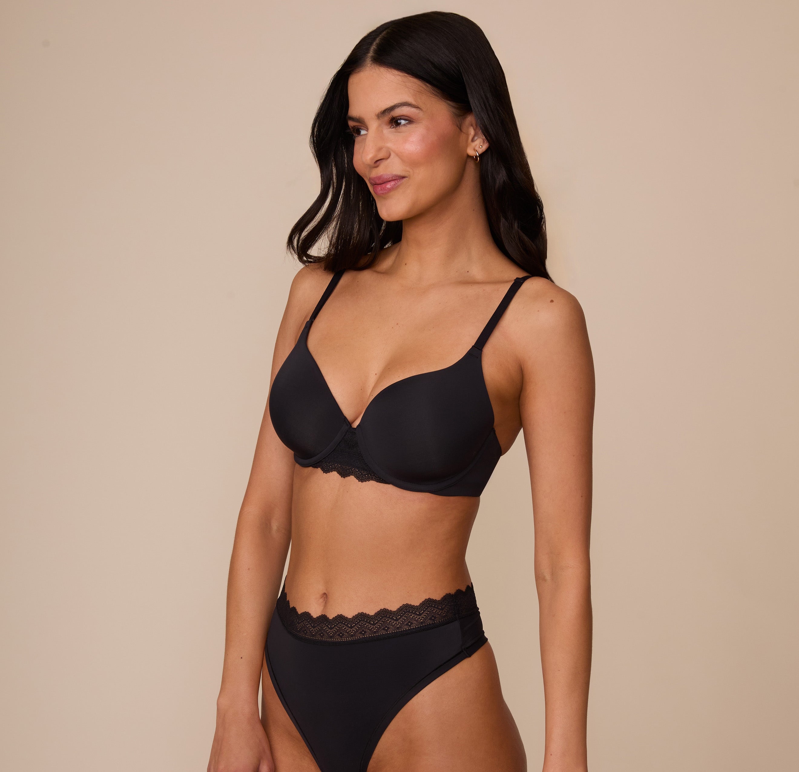 Base Lace T-Shirt Bra - Black