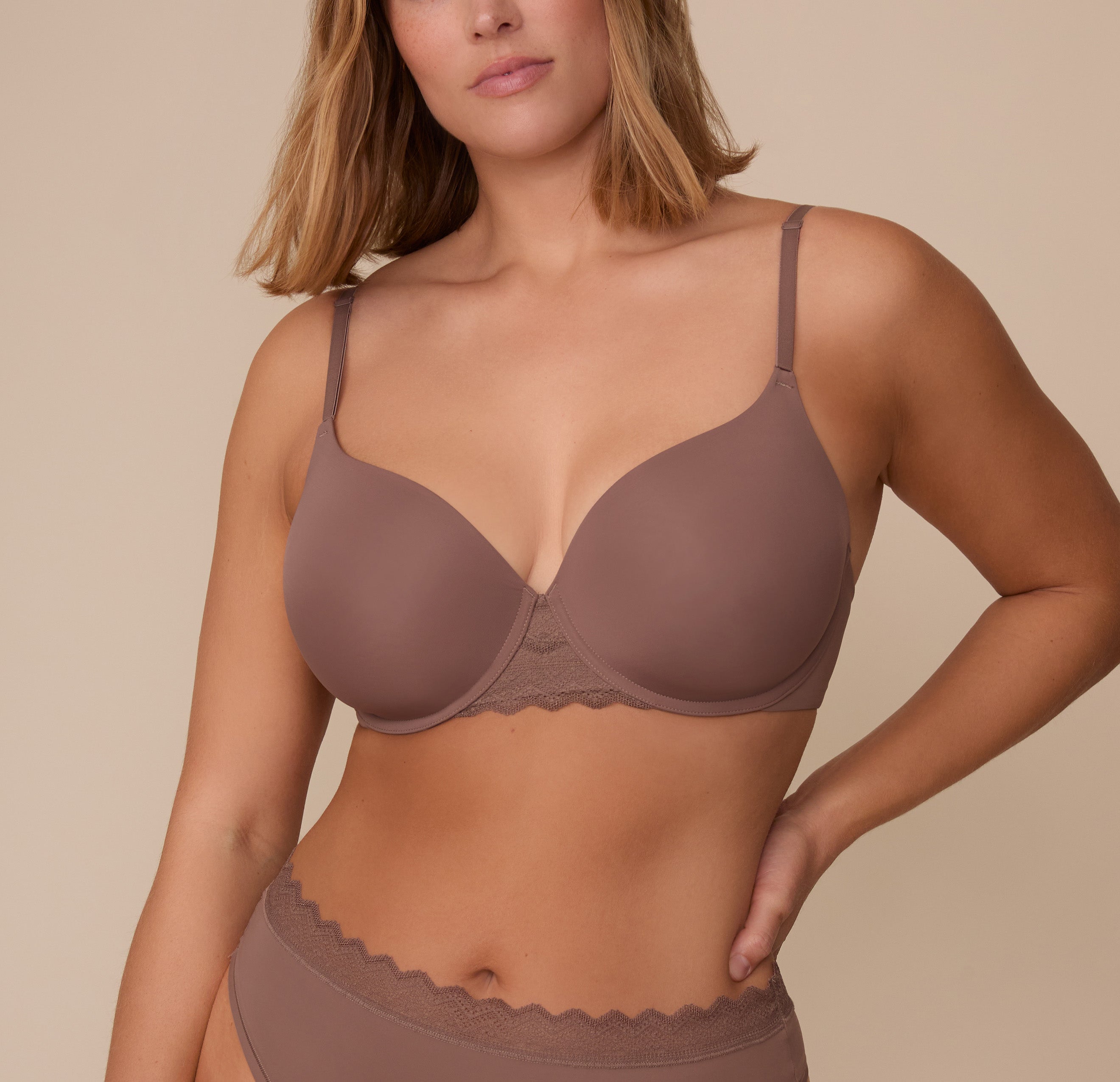 Base Lace T-Shirt Bra - Mauve