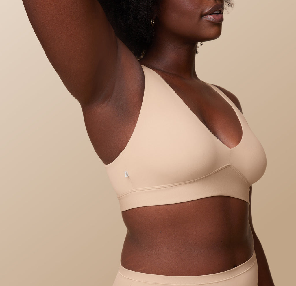 Bliss Plunge Adjustable Bralette - Beige