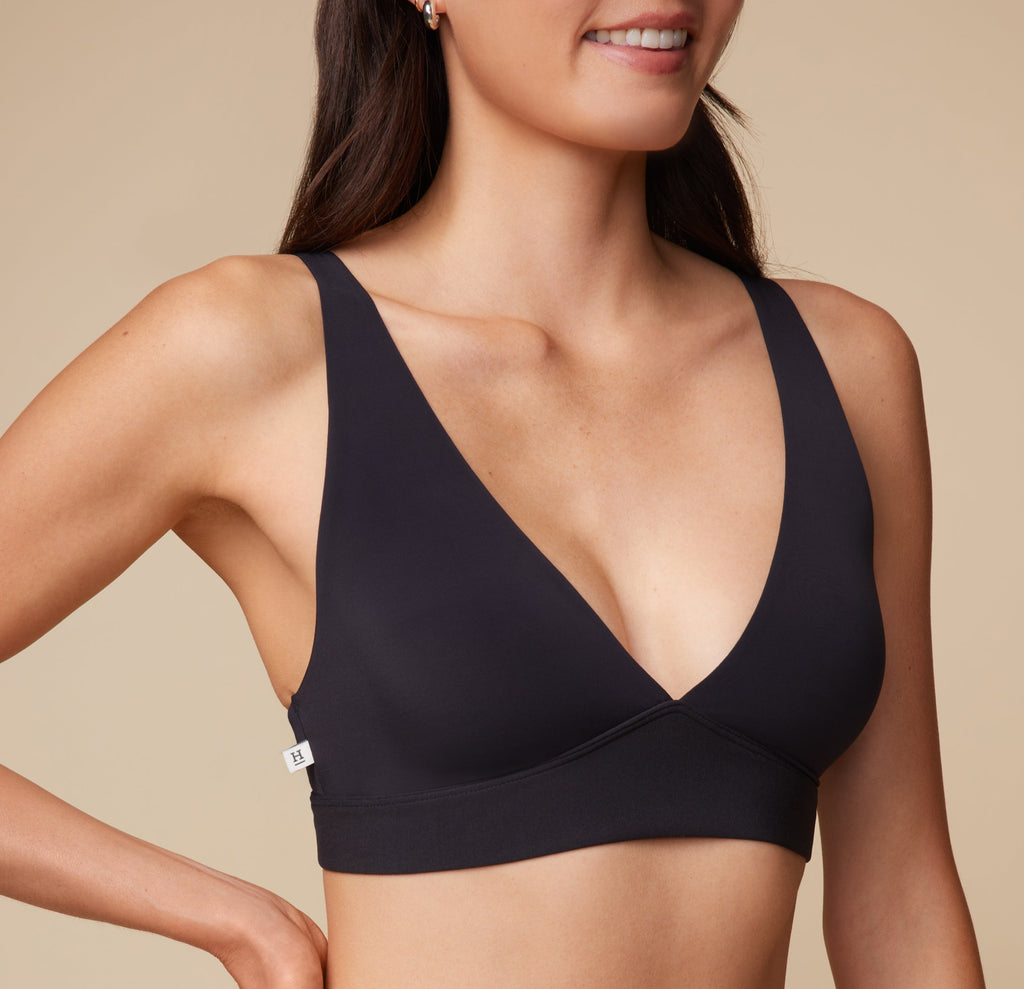 Bliss Plunge Adjustable Bralette - Black
