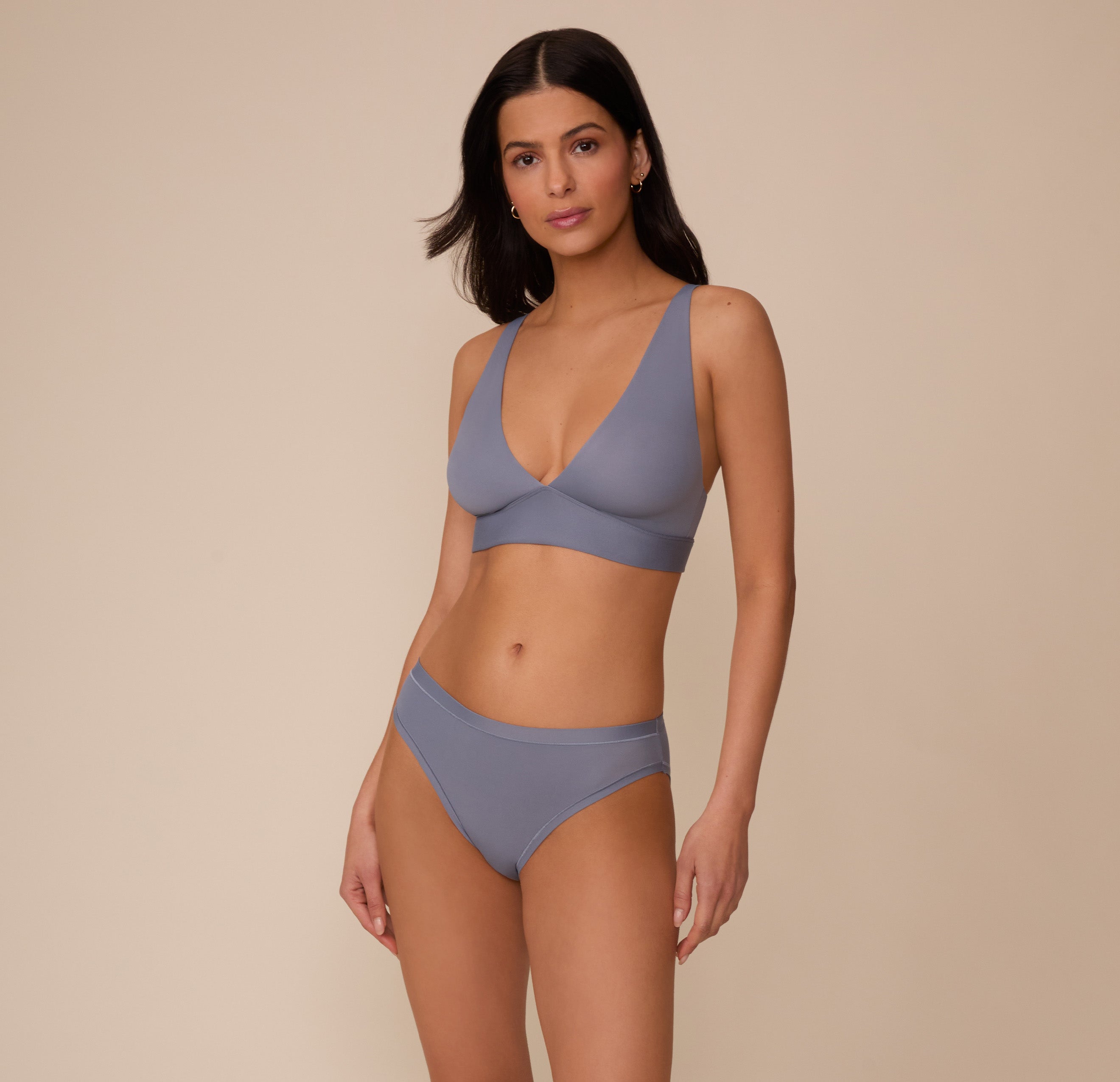 Bliss Plunge Adjustable Bralette - Steel