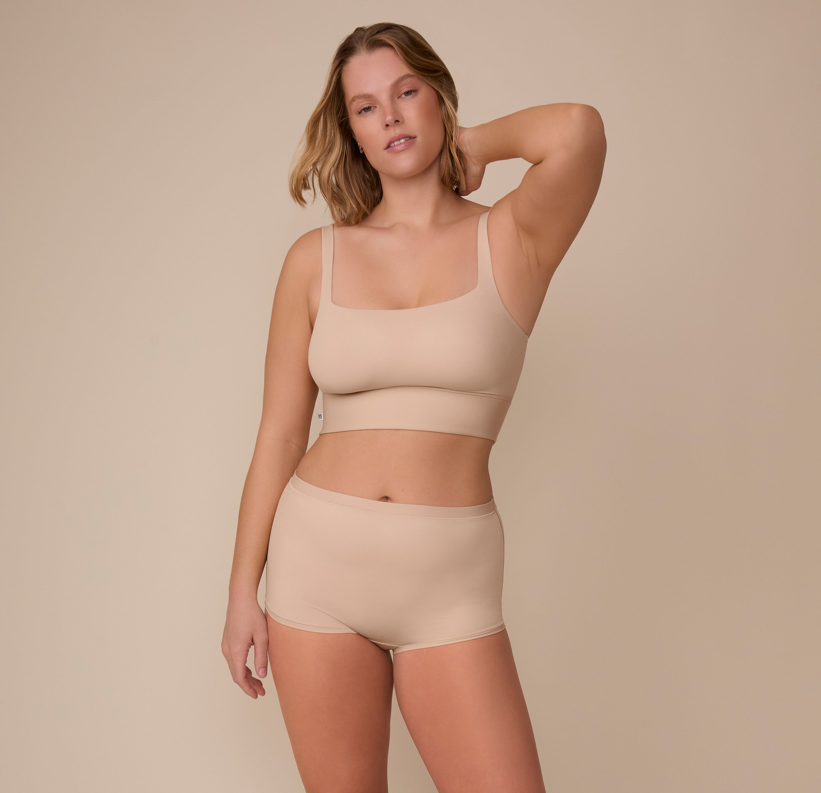 Bliss Square Neck Bralette - Beige