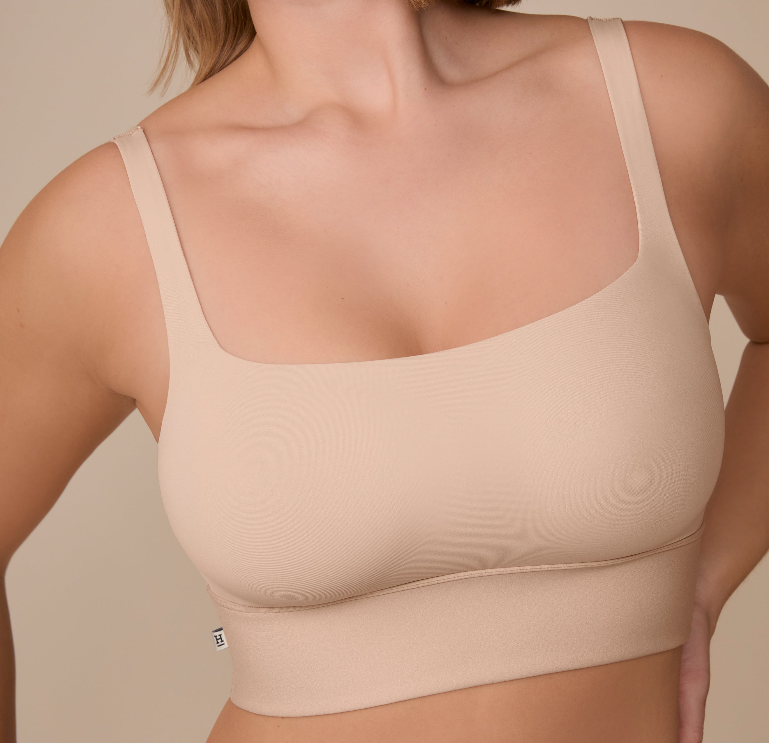 Bliss Square Neck Bralette - Beige