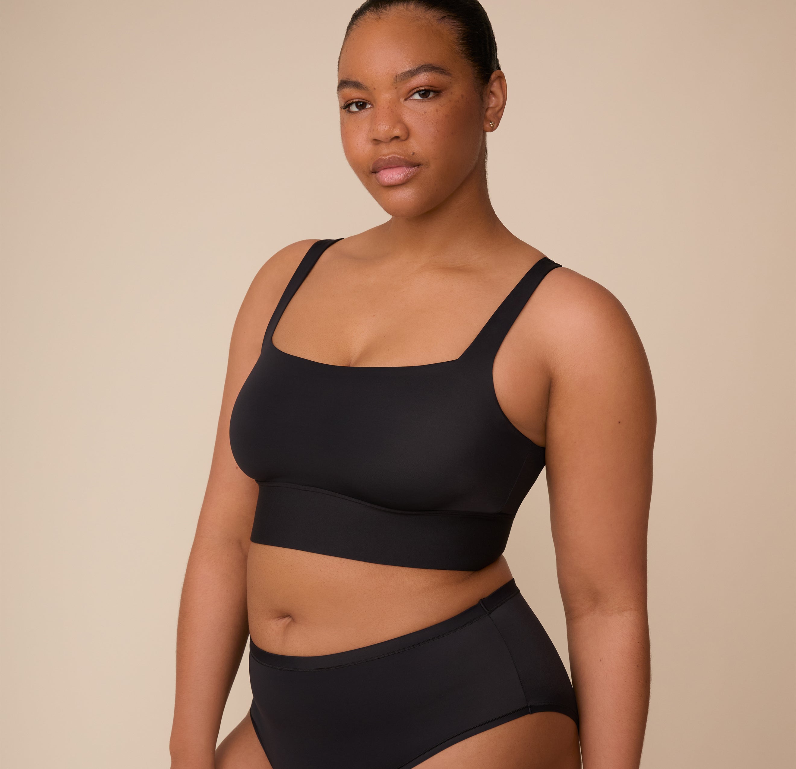 Bliss Square Neck Bralette - Black