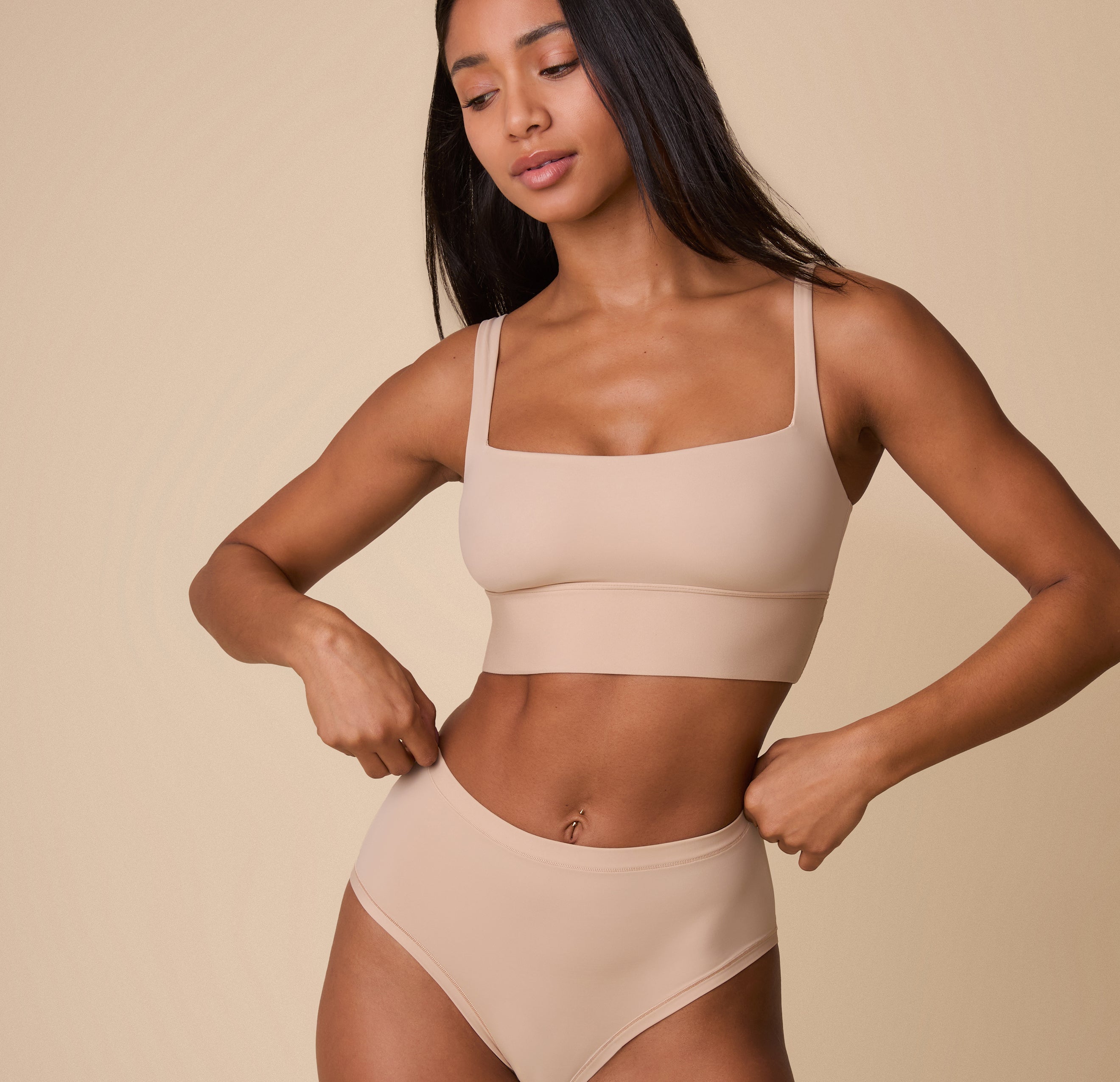 Bliss Square Neck Bralette - Beige