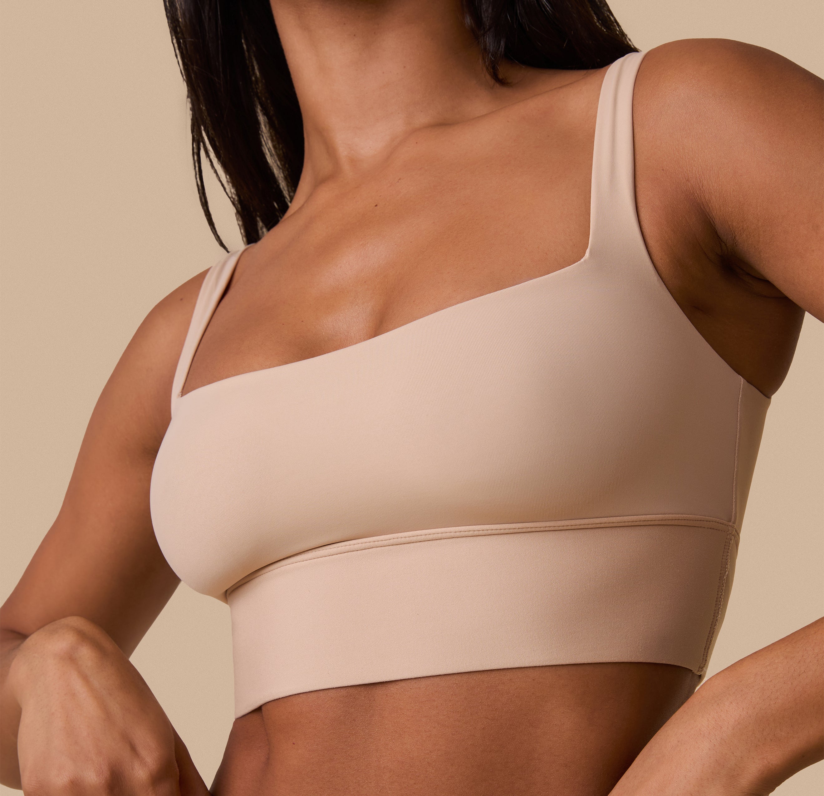 Bliss Square Neck Bralette - Beige