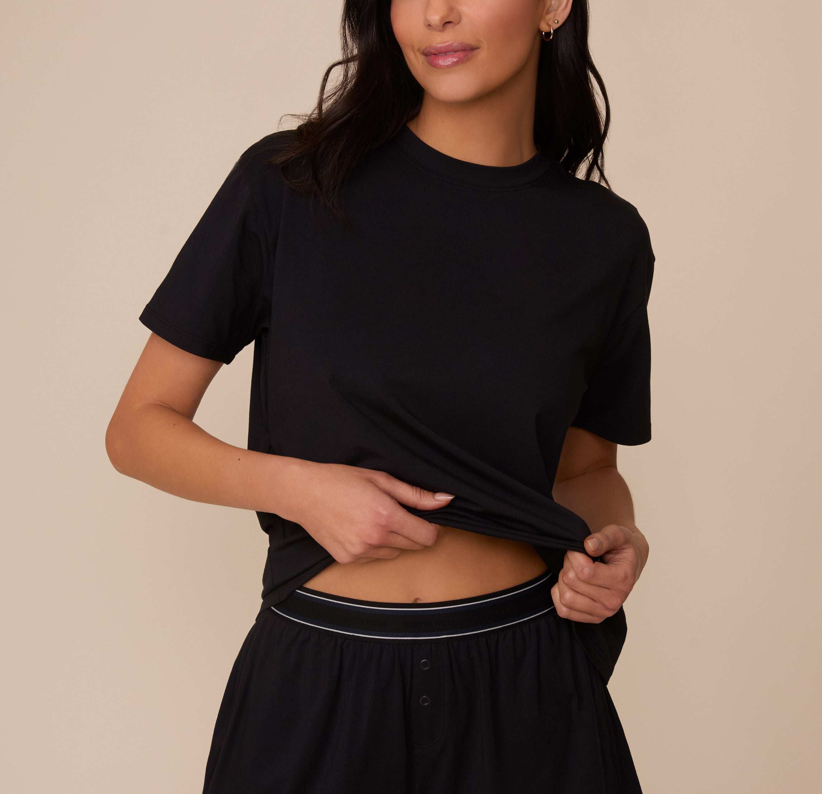 Cloud Cotton Pajama Shirt - Black