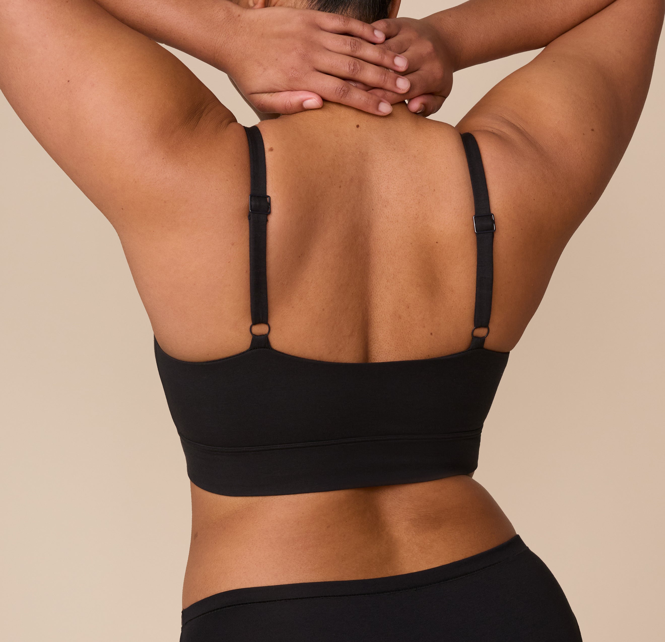Cloud Cotton Thin Strap Bralette - Black