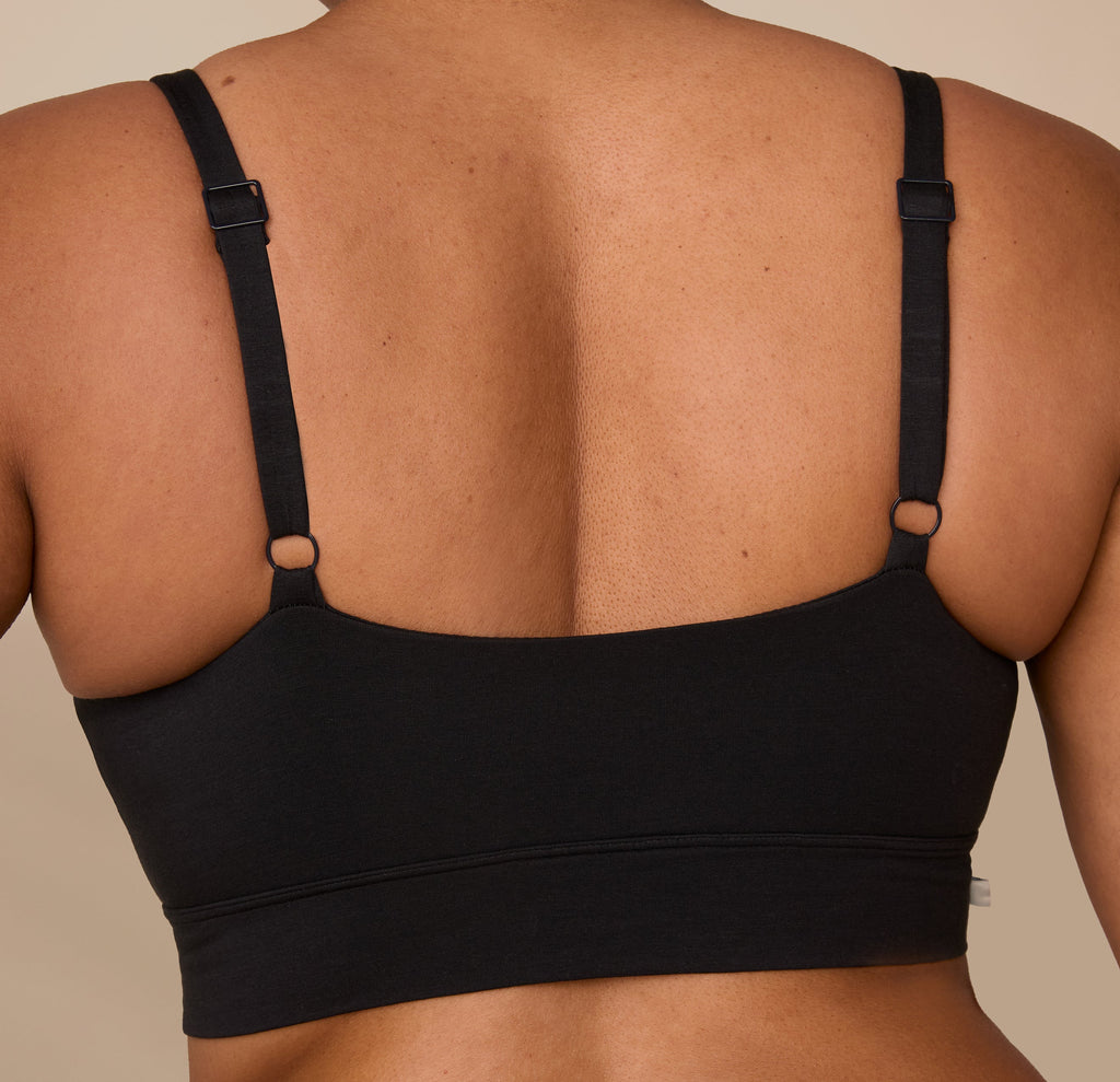 Cloud Cotton Thin Strap Bralette - Black