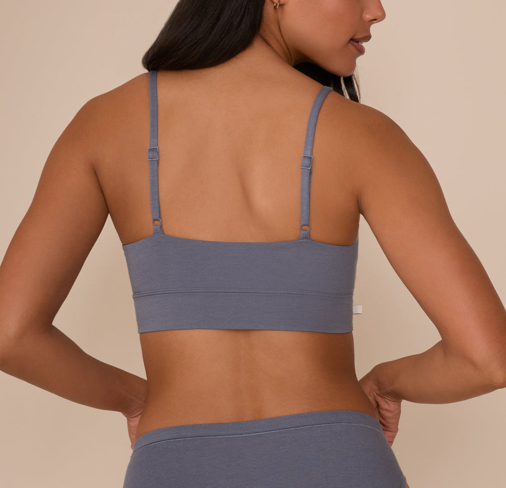 Cloud Cotton Thin Strap Bralette - Slate