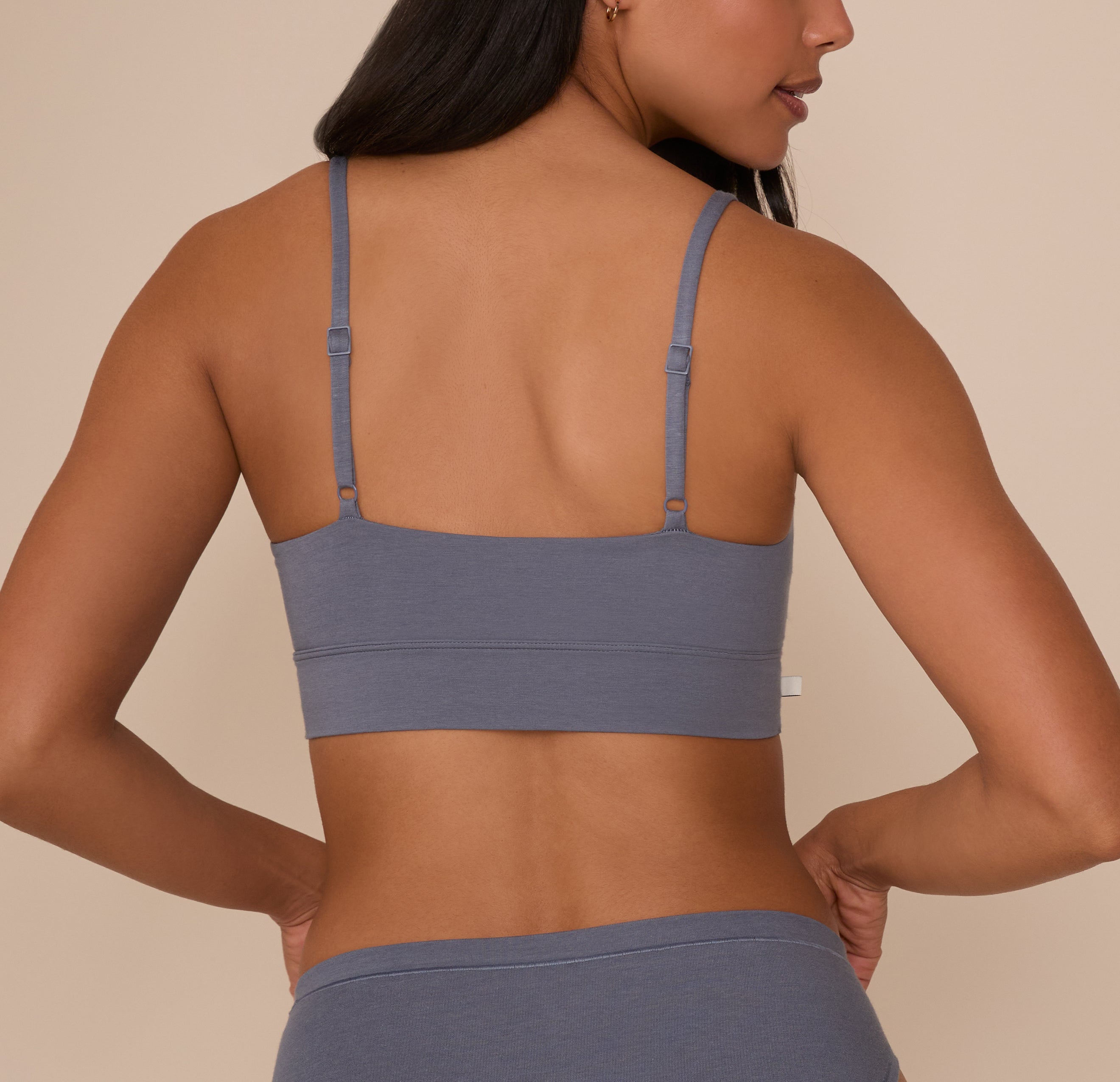 Cloud Cotton Thin Strap Bralette - Slate