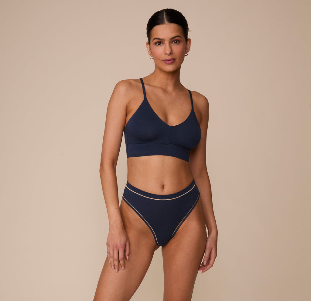 Cloud Cotton Highwaist Thong - Midnight