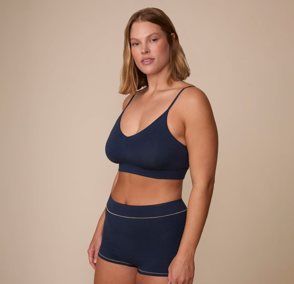 Cloud Cotton Triangle Bralette - Midnight