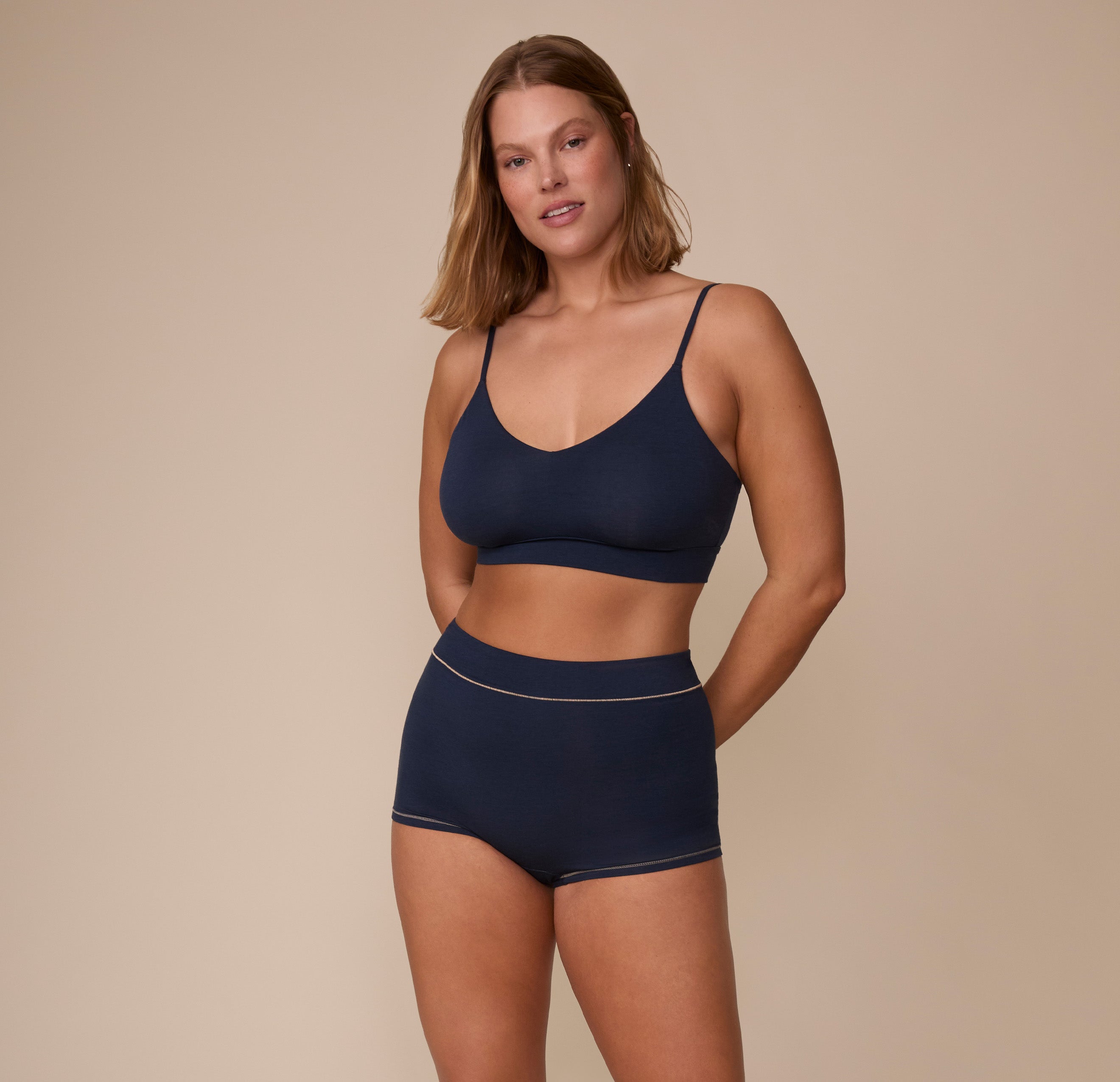 Cloud Cotton Triangle Bralette - Midnight