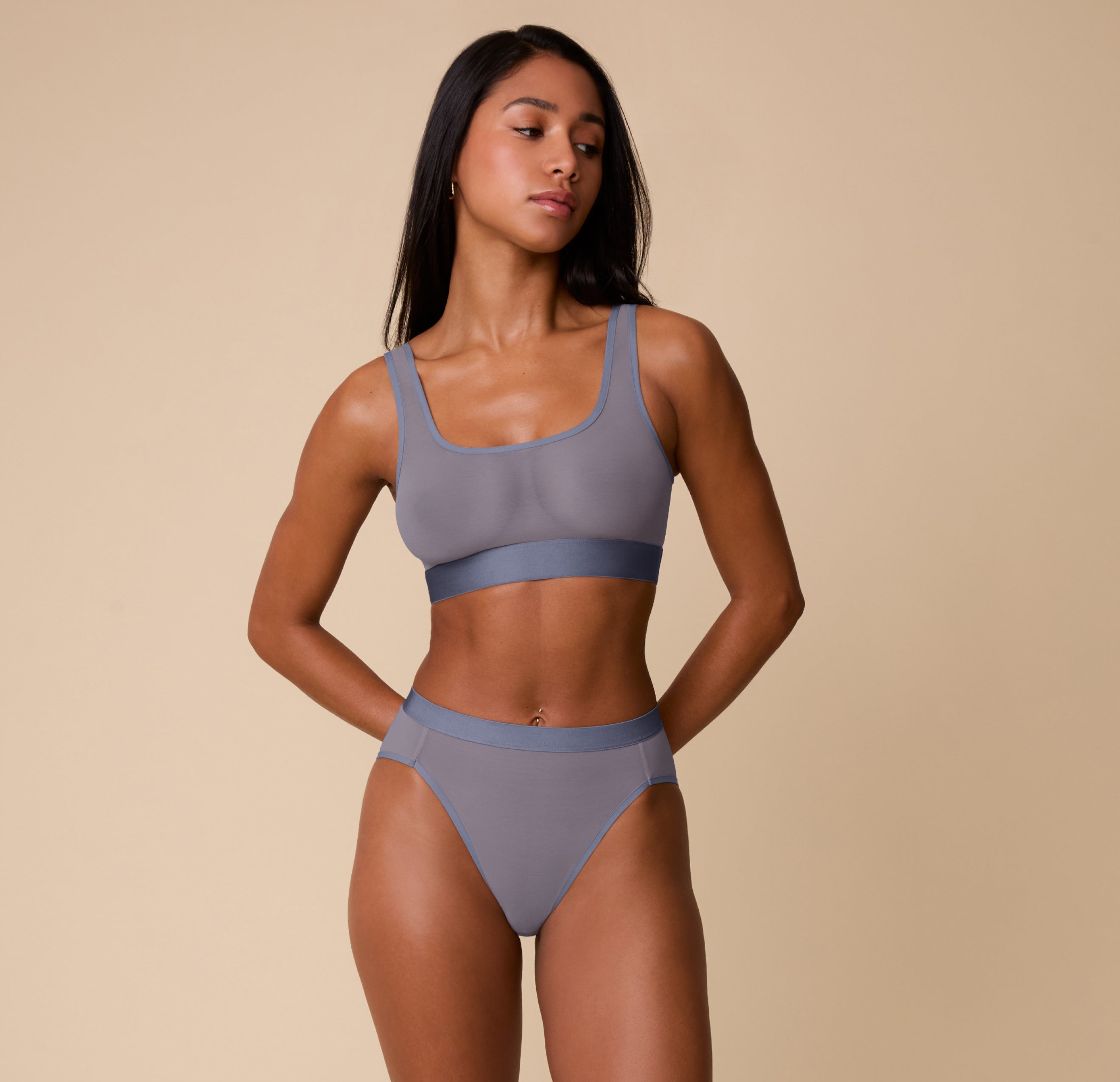 ComfortMesh™ Highwaist Brief - Steel