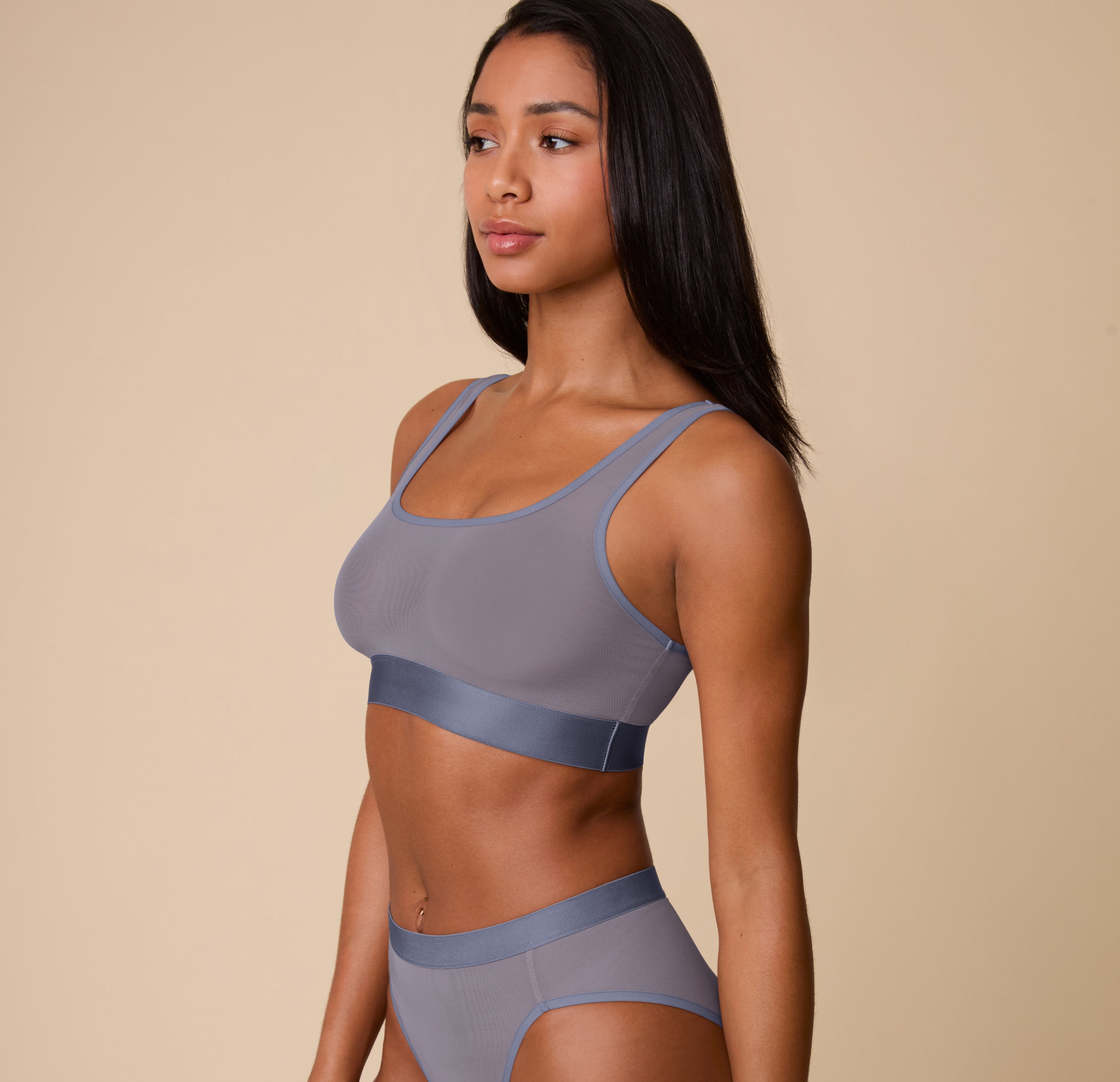 ComfortMesh™ Scoop Bralette - Steel