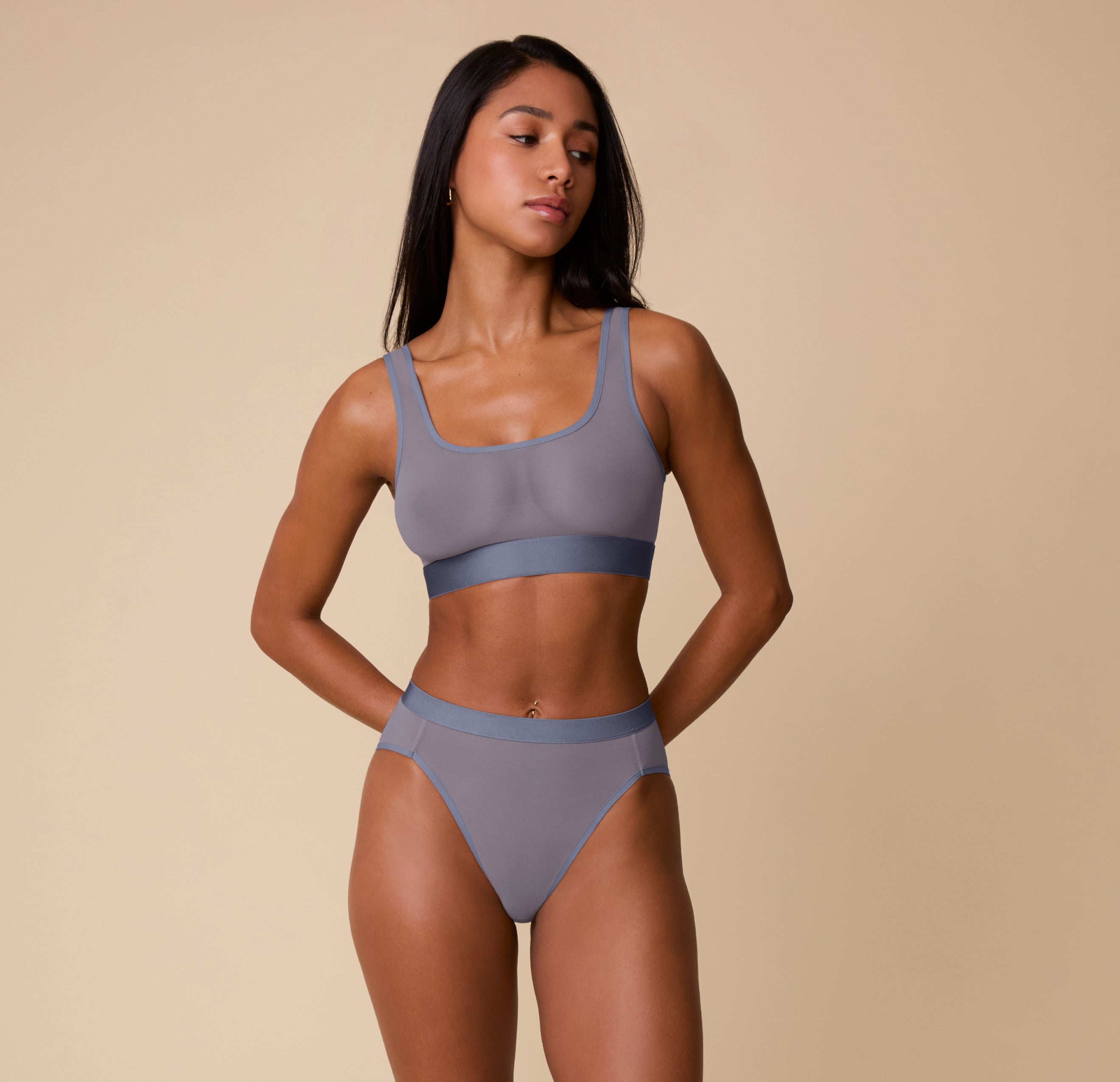 ComfortMesh™ Scoop Bralette - Steel