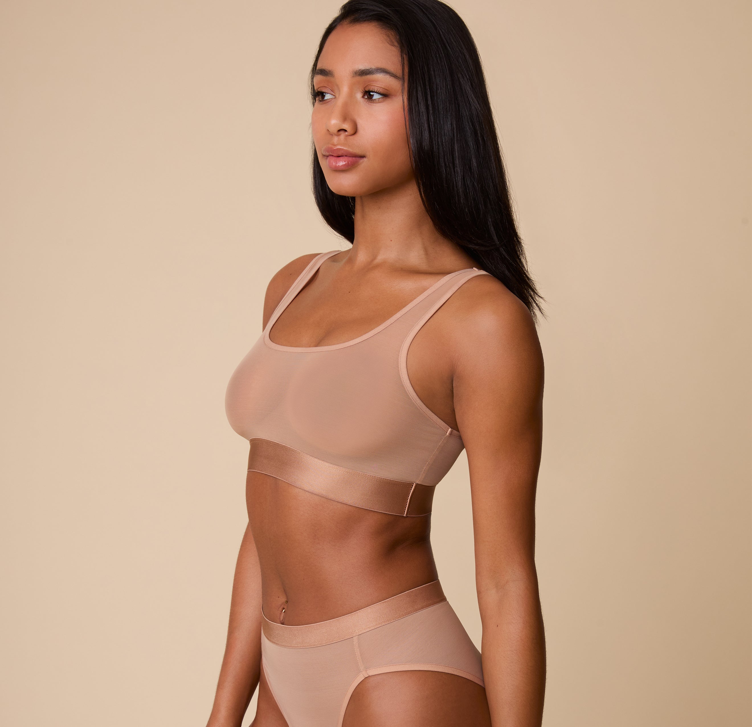 ComfortMesh™ Scoop Bralette - Taupe