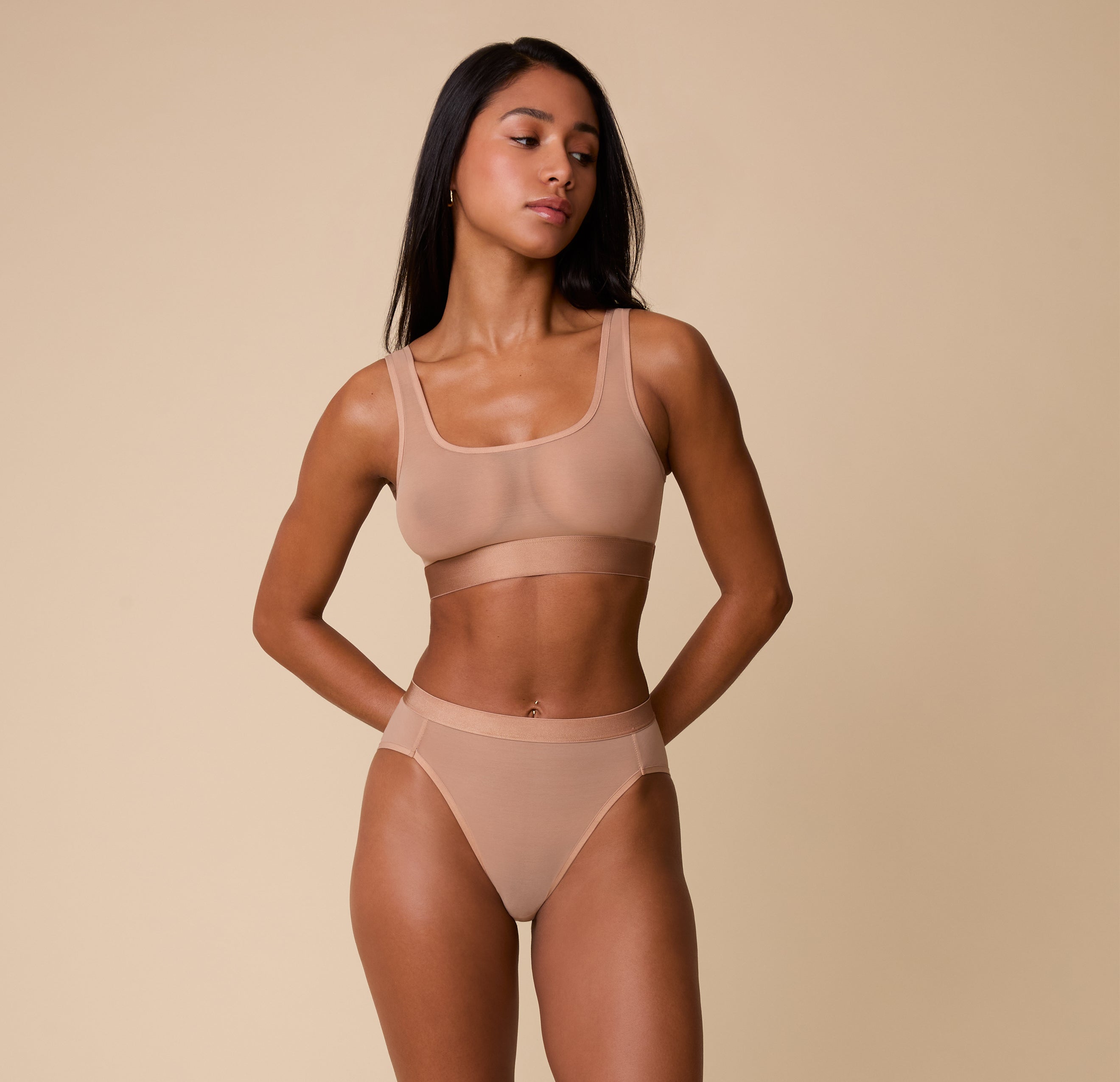 ComfortMesh™ Scoop Bralette - Taupe