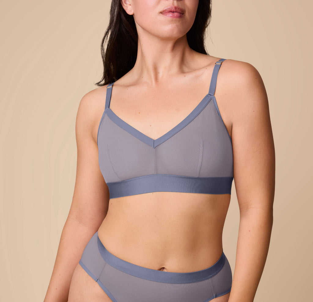ComfortMesh™ Triangle Bralette - Steel