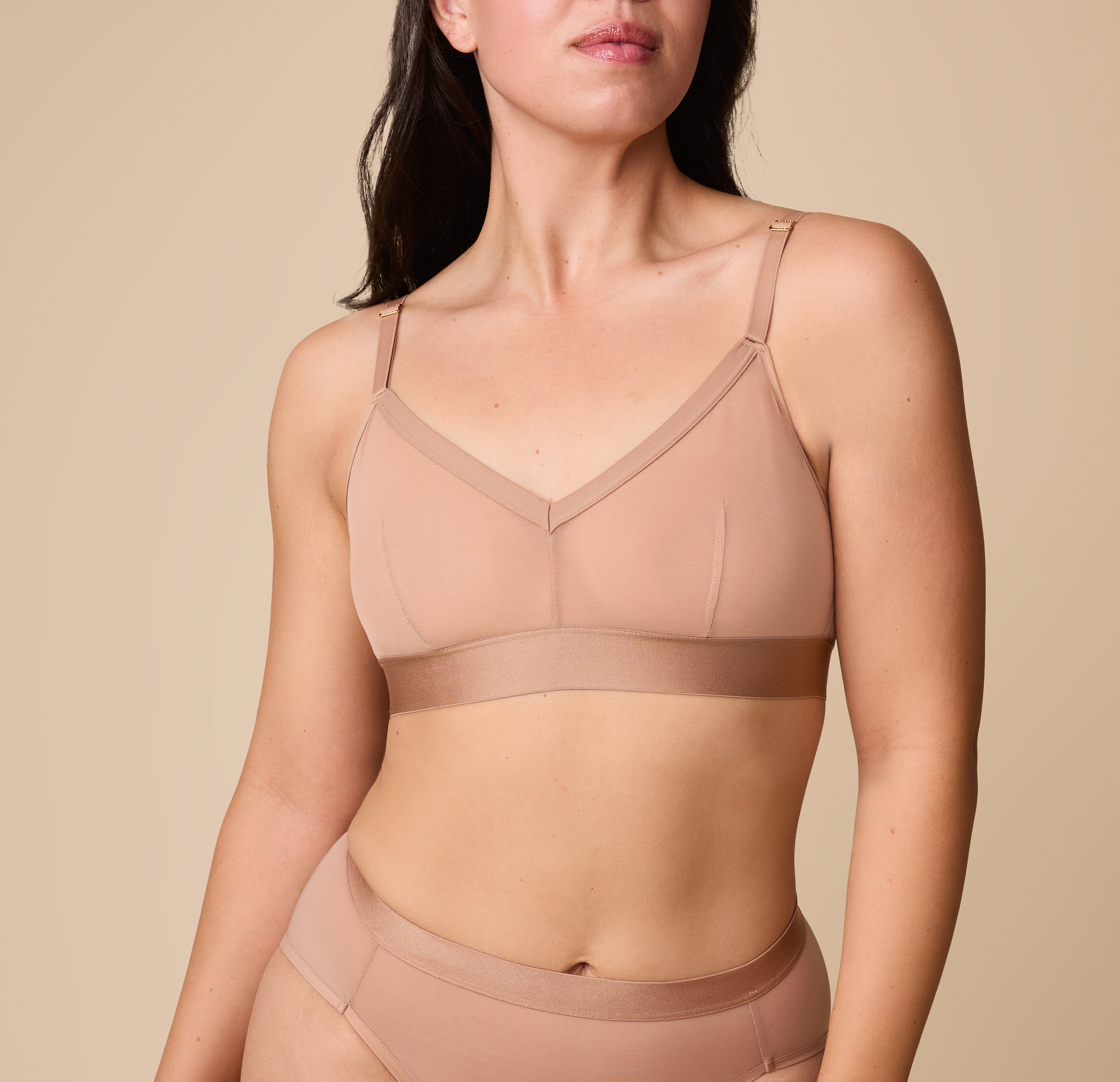 ComfortMesh™ Triangle Bralette - Taupe
