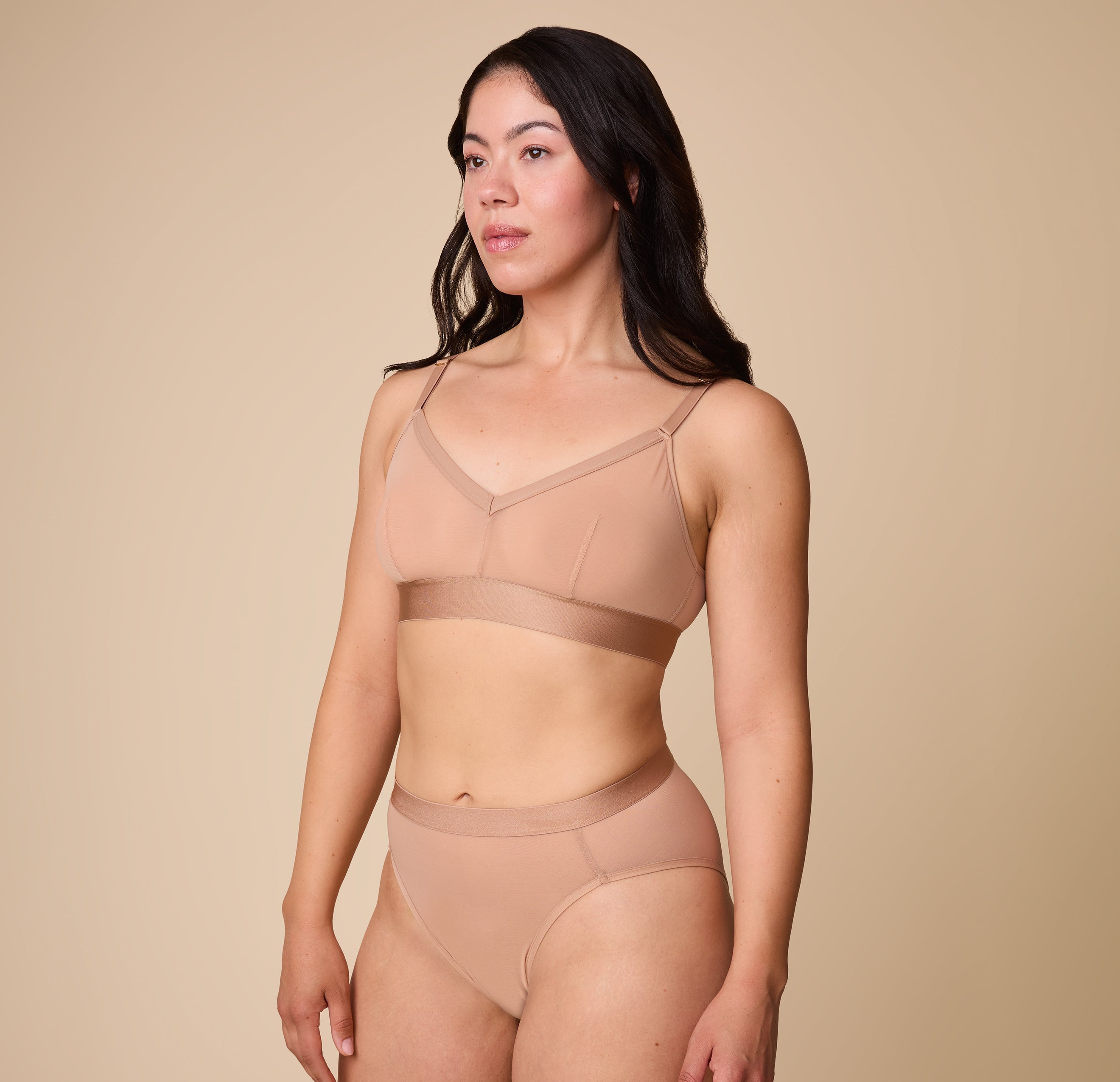 ComfortMesh™ Triangle Bralette - Taupe