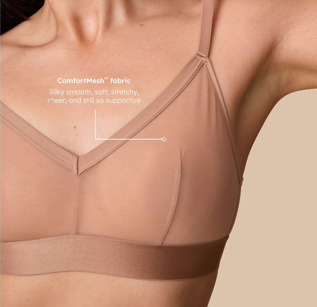 ComfortMesh™ Triangle Bralette - Taupe