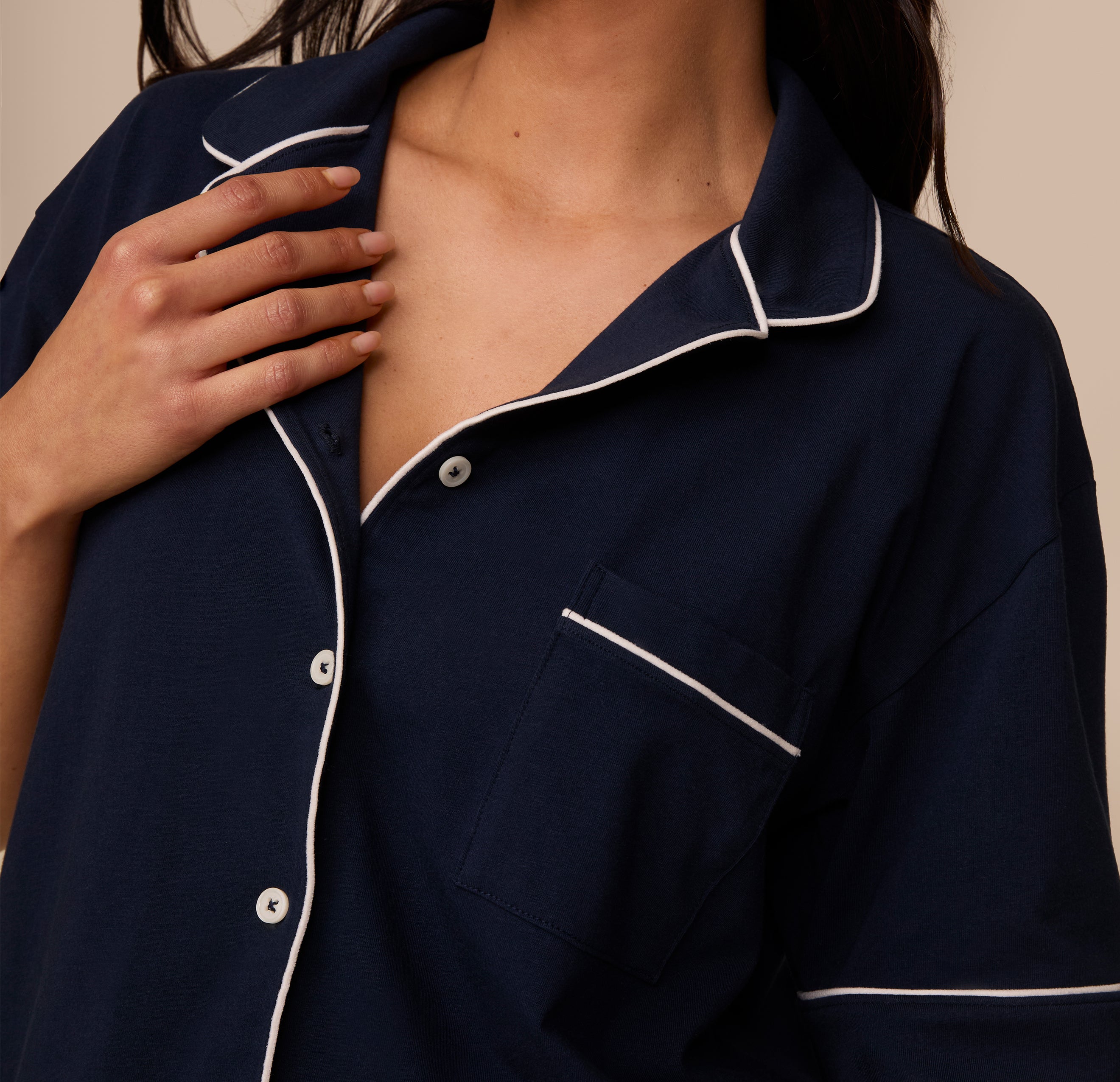 Perfect Pima Pajama Shirt - Navy
