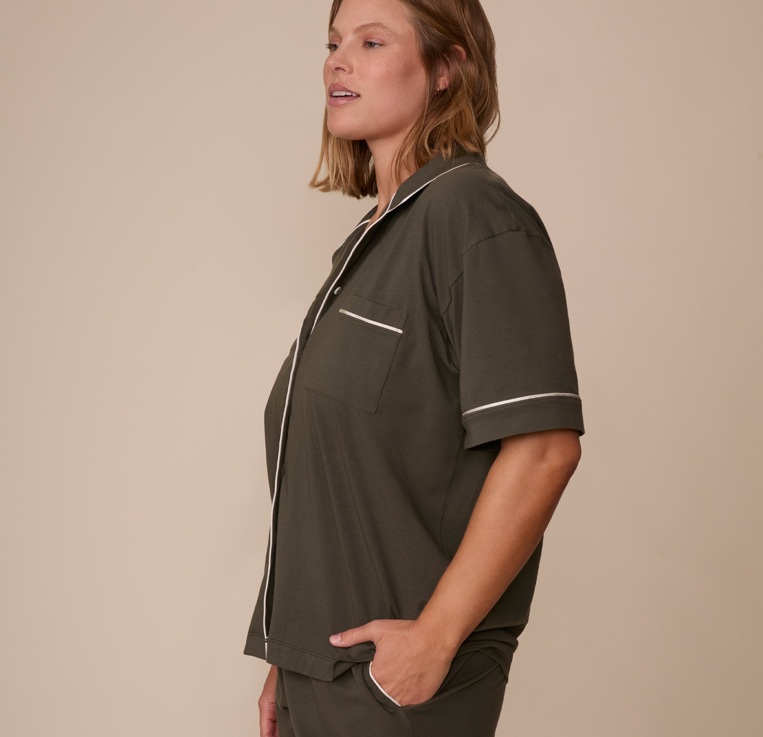 Perfect Pima Pajama Shirt - Olive