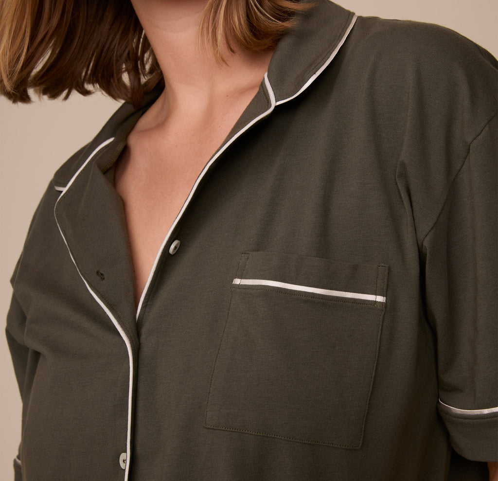 Perfect Pima Pajama Shirt - Olive