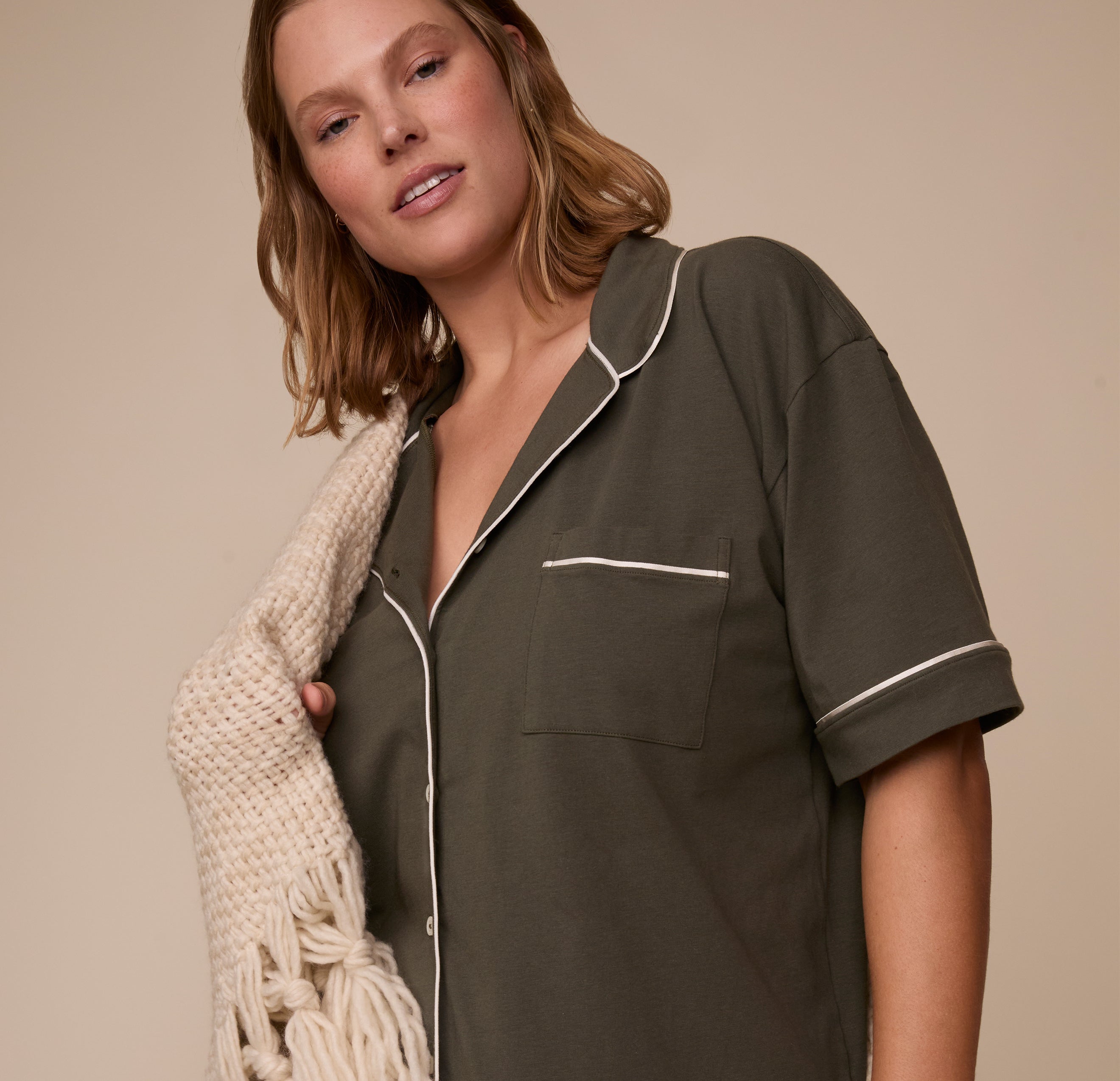 Perfect Pima Pajama Shirt - Olive