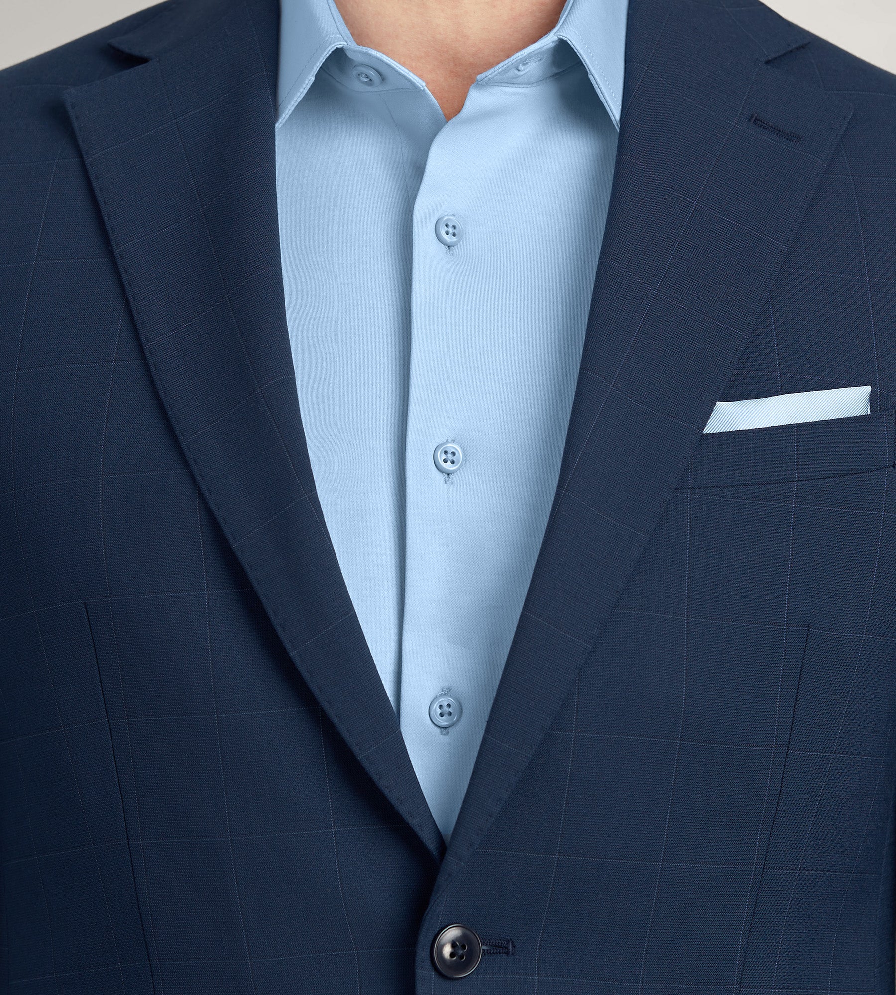 Slim Fit Blue Windowpane Suit