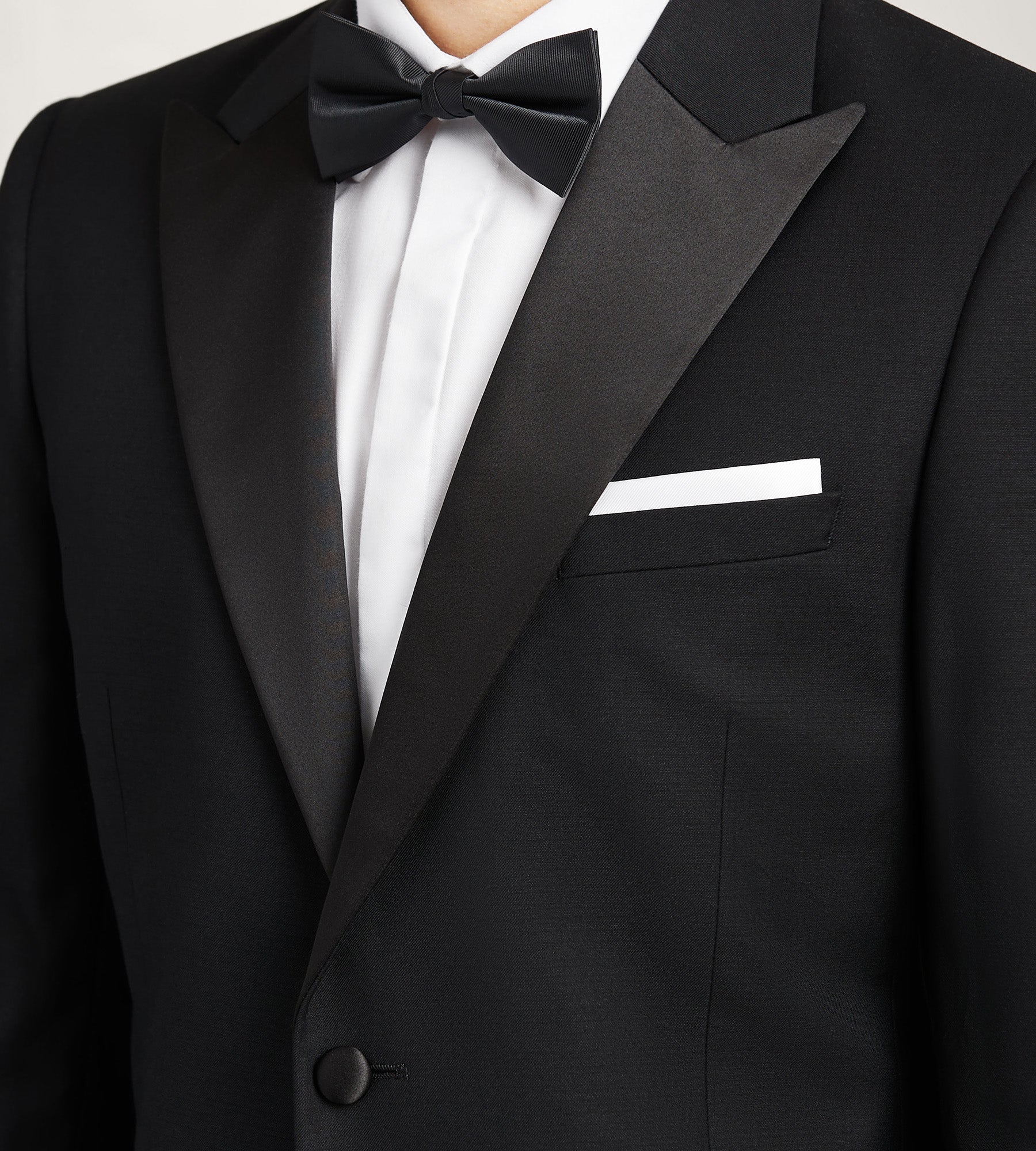 Slim Fit Black Peak Lapel Solid Tuxedo
