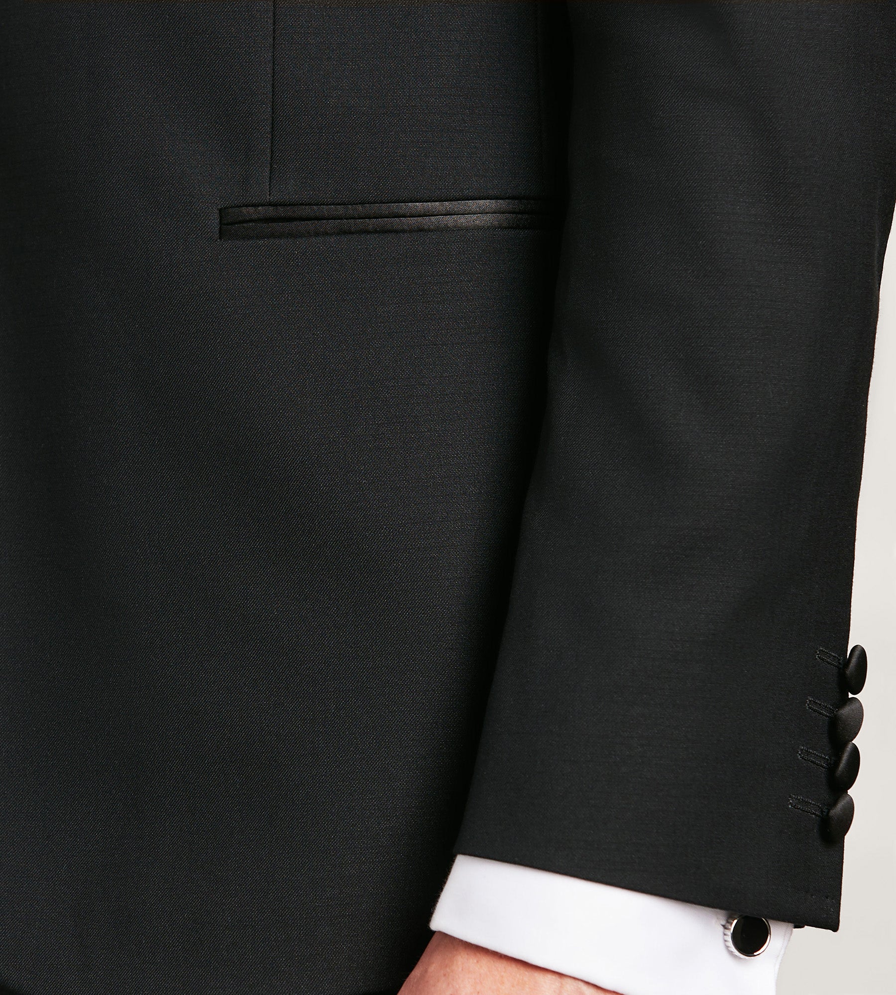Slim Fit Black Peak Lapel Solid Tuxedo