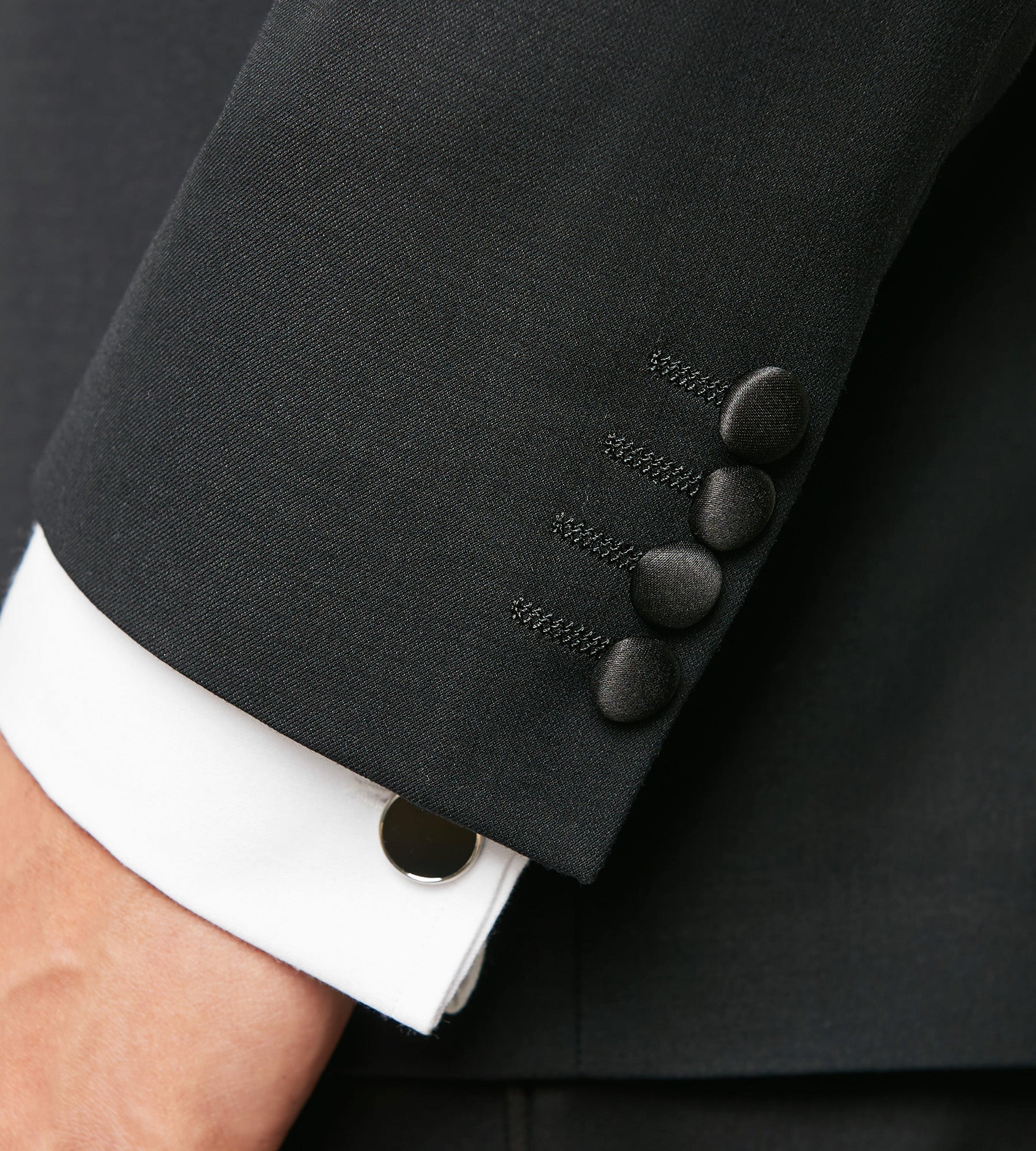 Modern Fit Black Notch Lapel Solid Tuxedo