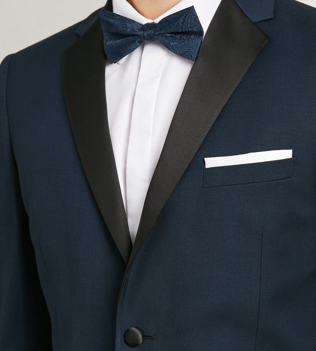 Modern Fit Navy Notch Lapel Solid Tuxedo