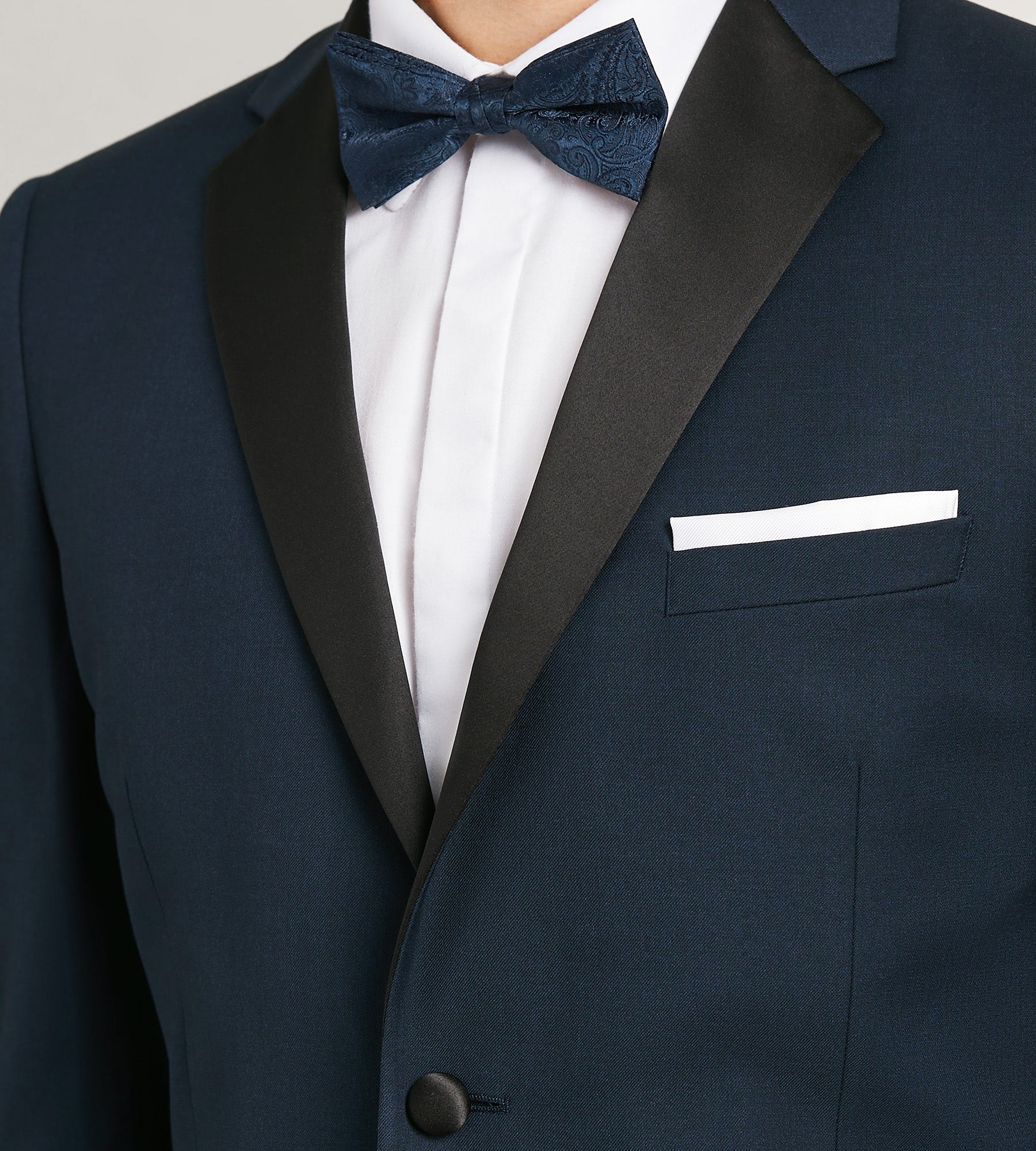Modern Fit Navy Notch Lapel Solid Tuxedo