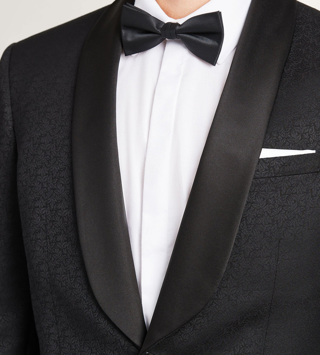 Modern Fit Black Jacquard Tuxedo