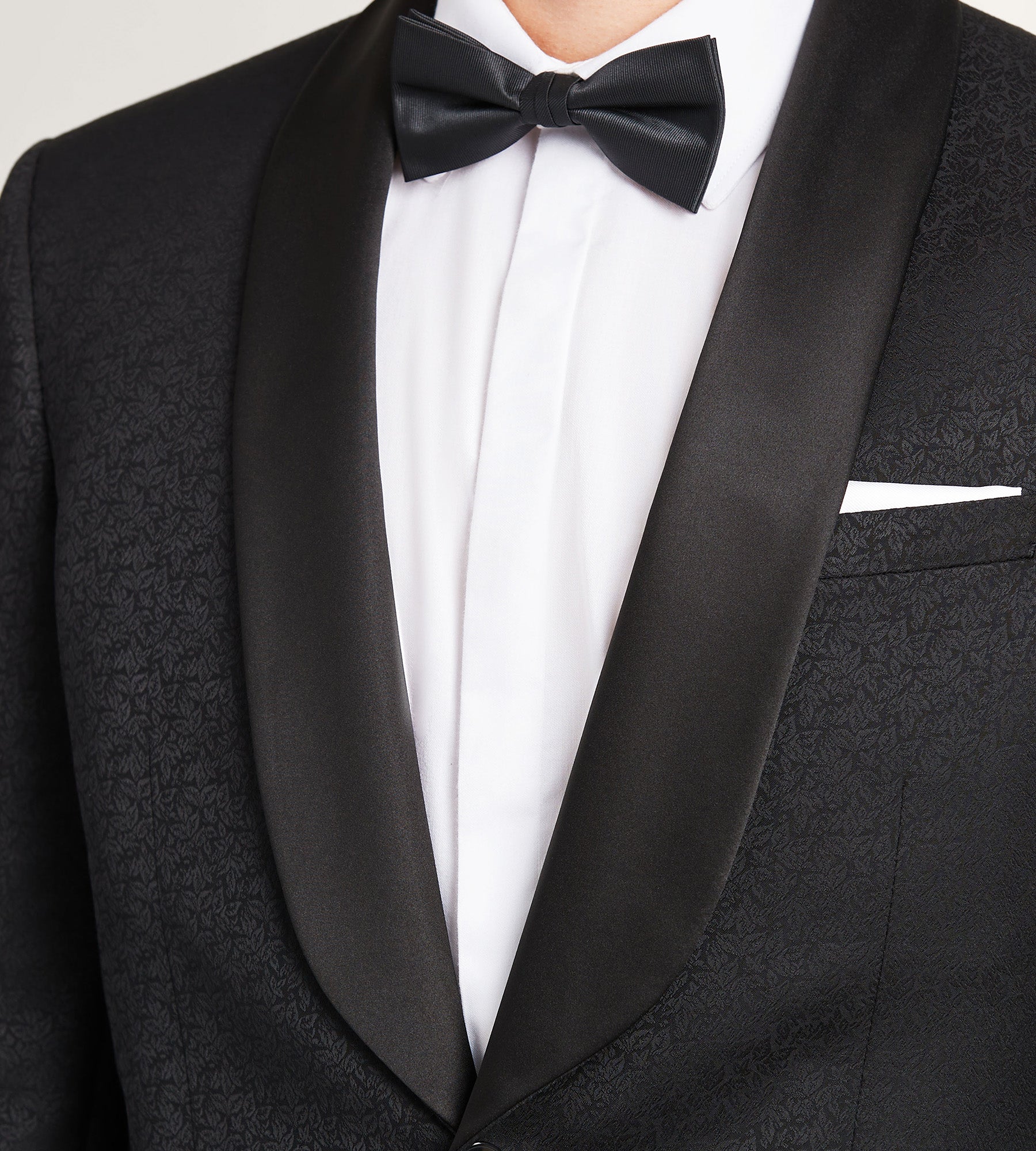 Modern Fit Black Jacquard Tuxedo