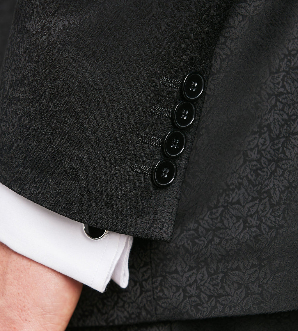 Modern Fit Black Jacquard Tuxedo
