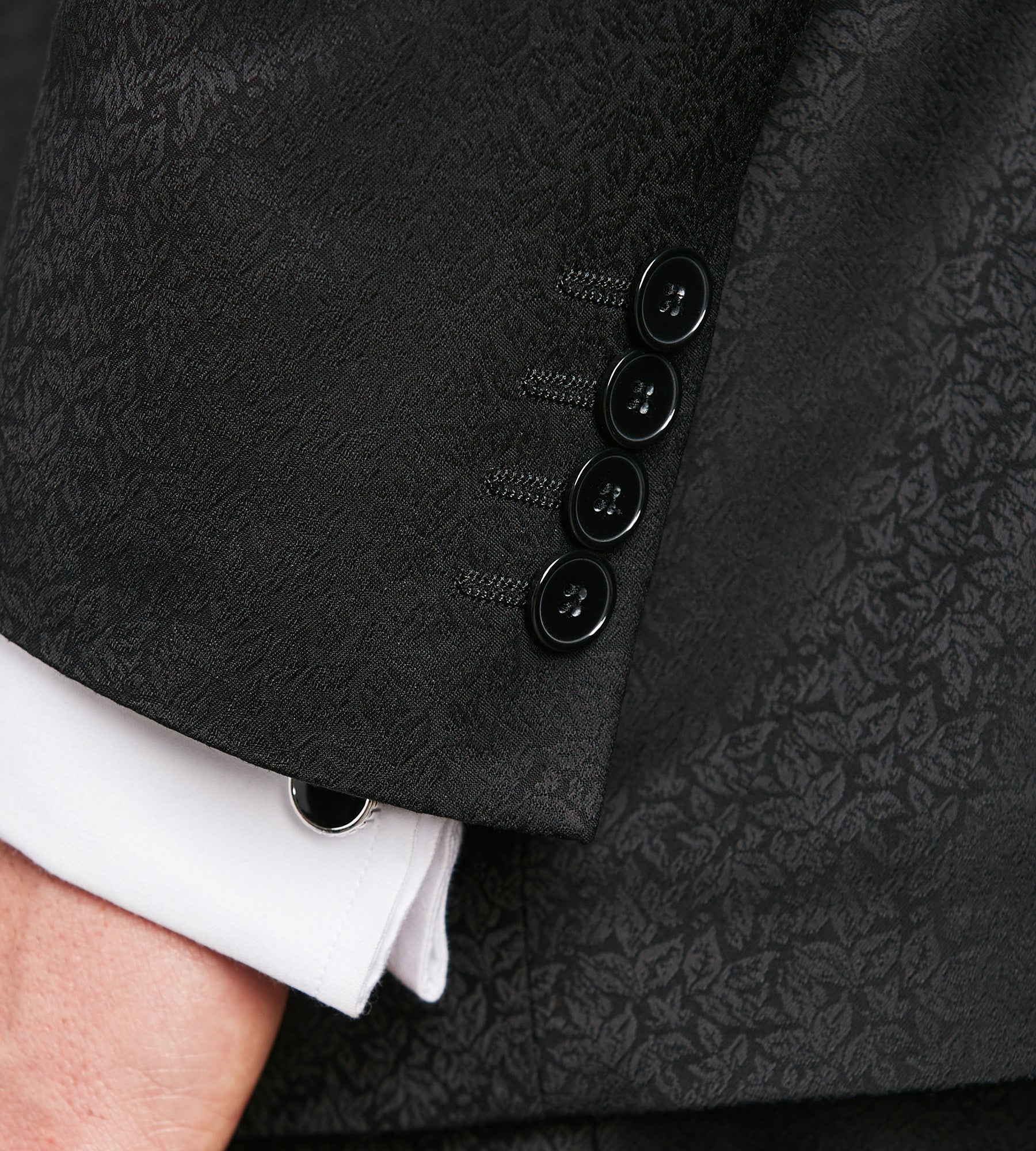 Modern Fit Black Jacquard Tuxedo