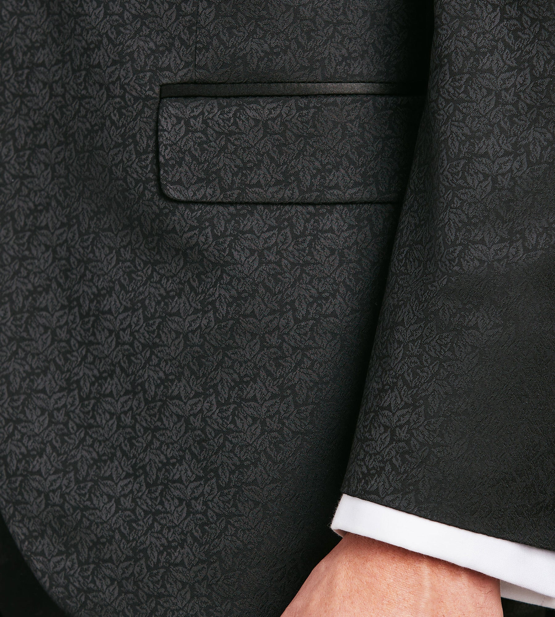 Modern Fit Black Jacquard Tuxedo