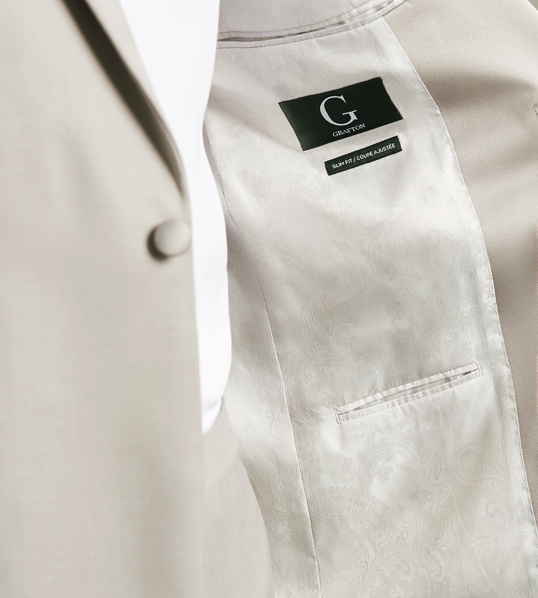 Slim Fit Tan Solid Tuxedo