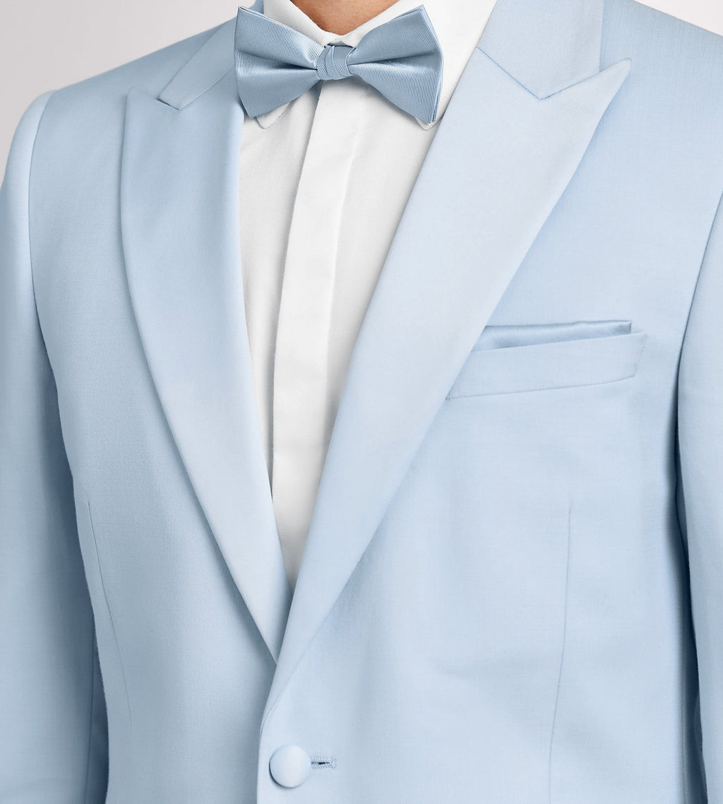Slim Fit Light Blue Solid Tuxedo