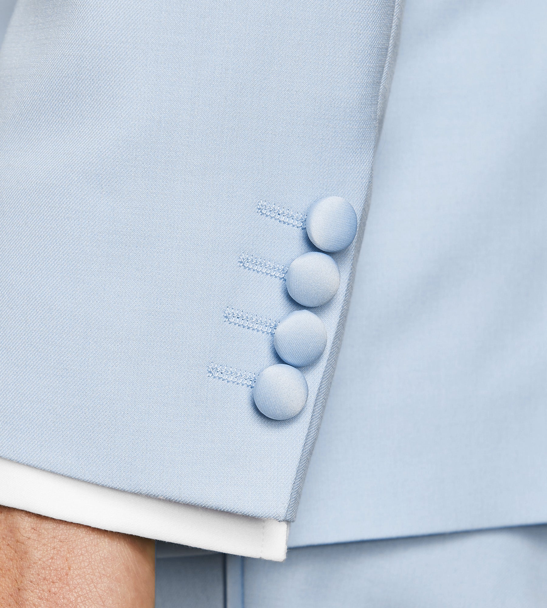 Slim Fit Light Blue Solid Tuxedo