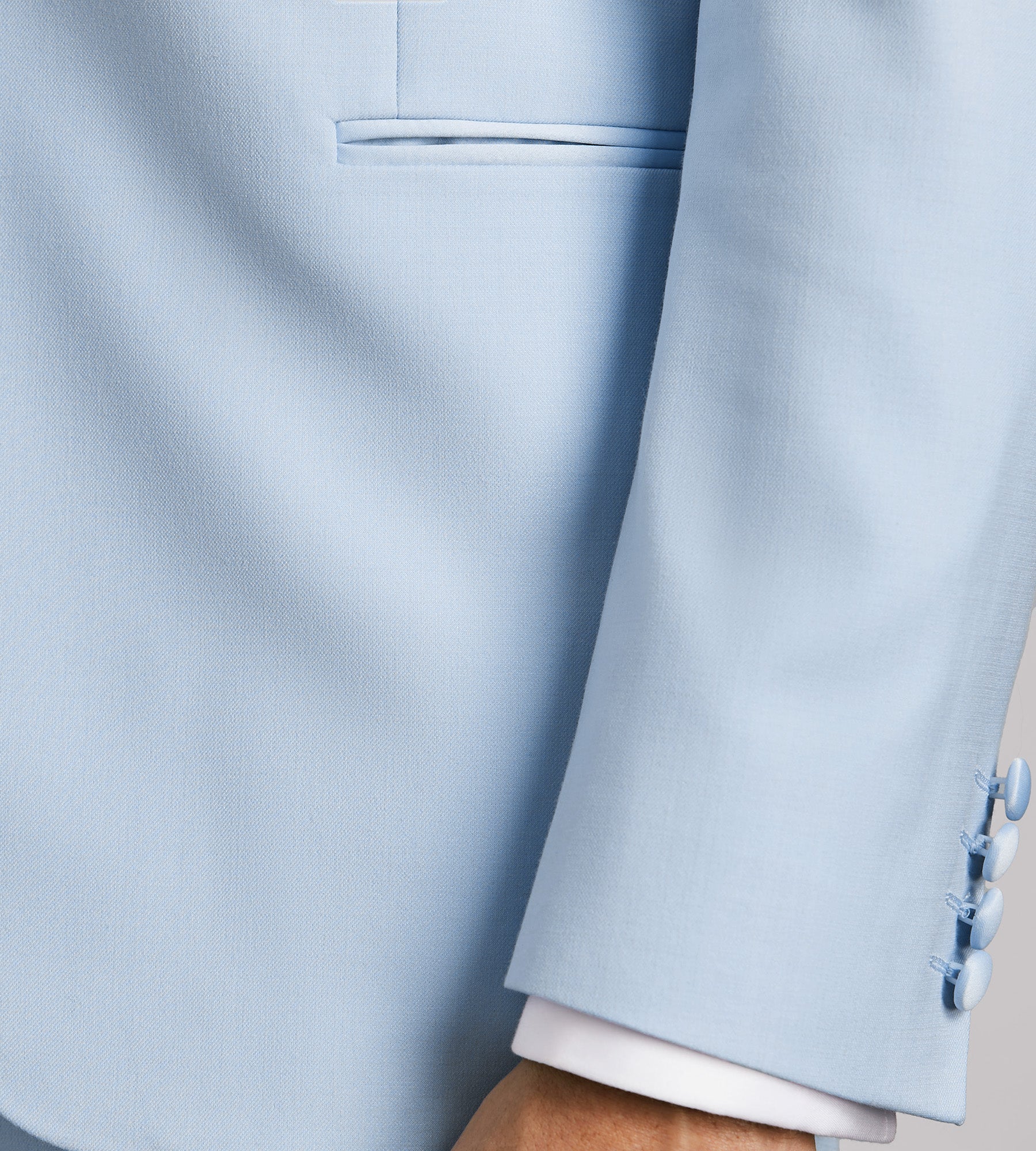Slim Fit Light Blue Solid Tuxedo