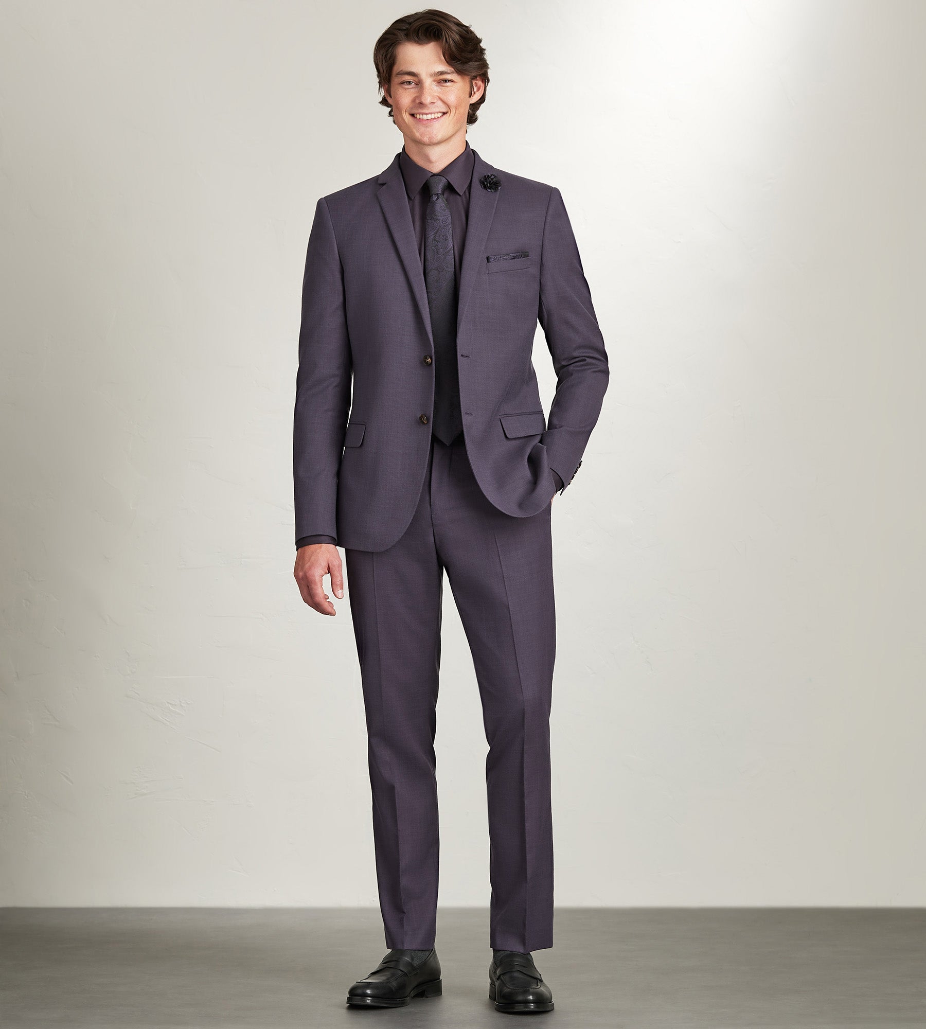 Modern Fit Deep Purple Solid Suit