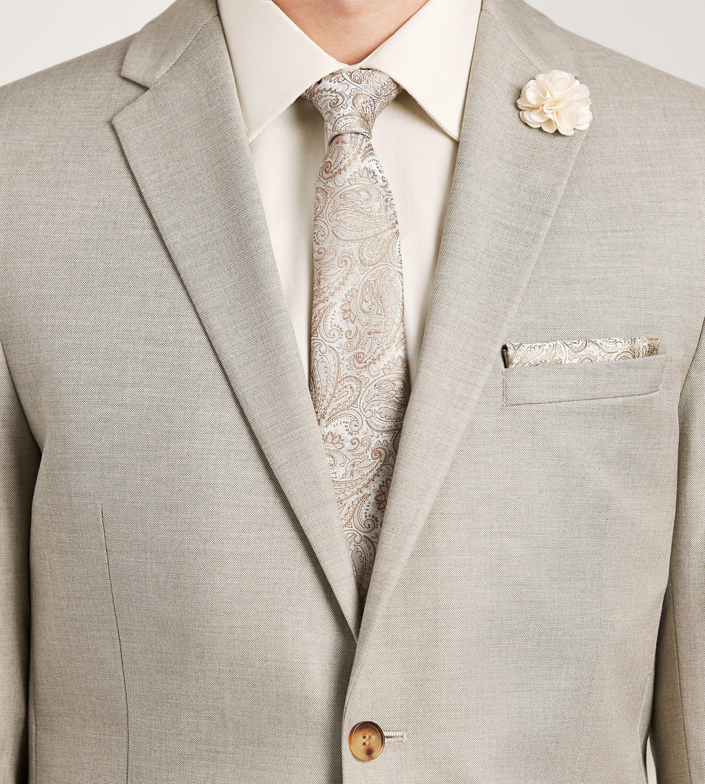 Modern Fit Tan Solid Suit